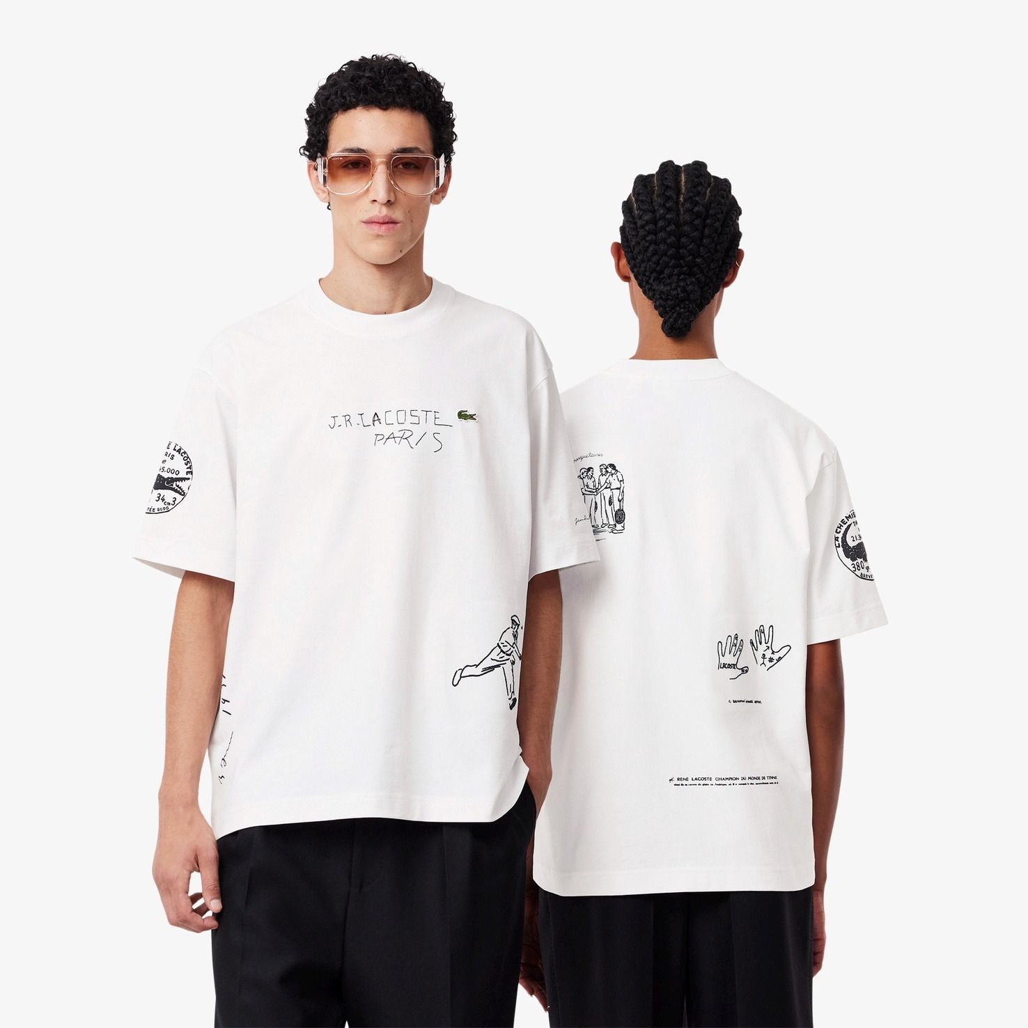2704 - HÀNG CHÍNH HÃNG - ÁO THUN LACOSTE - LOGO THÊU - TRẮNG - CODE: TH1432 10 001