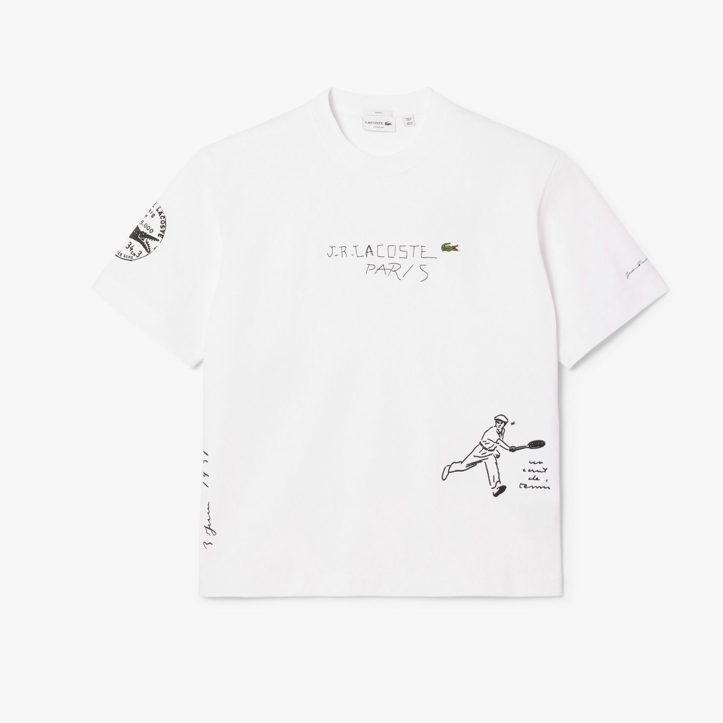 2704 - HÀNG CHÍNH HÃNG - ÁO THUN LACOSTE - LOGO THÊU - TRẮNG - CODE: TH1432 10 001