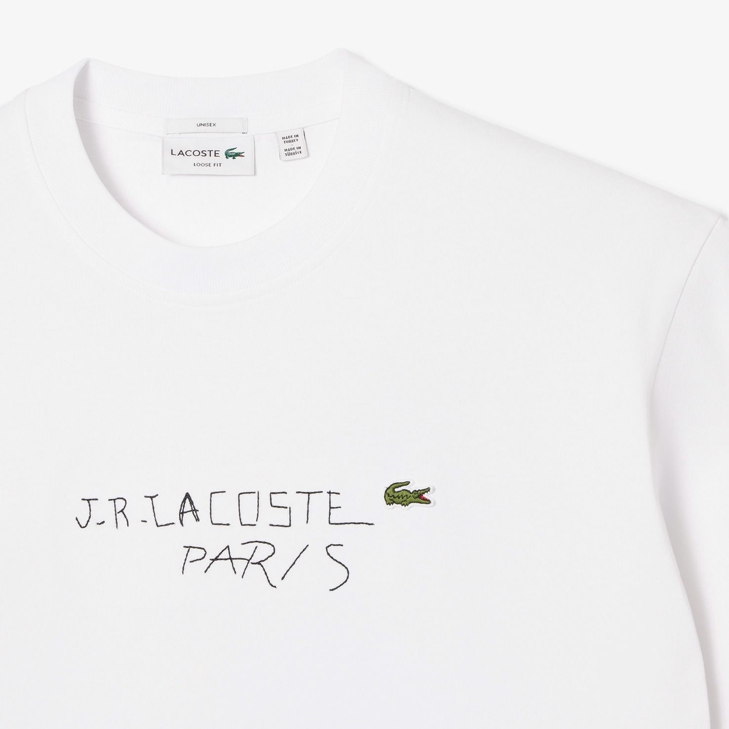 2704 - HÀNG CHÍNH HÃNG - ÁO THUN LACOSTE - LOGO THÊU - TRẮNG - CODE: TH1432 10 001