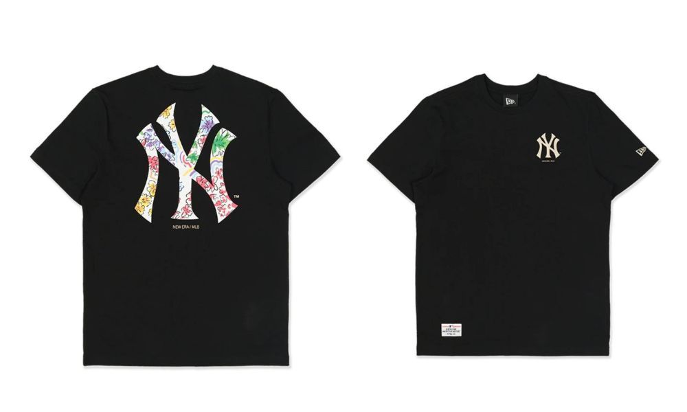 1063 - HÀNG CHÍNH HÃNG - ÁO THUN NEW ERA - WATERCOLOR FLORAL NEW YORK YANKEES - ĐEN - CODE: 13527215