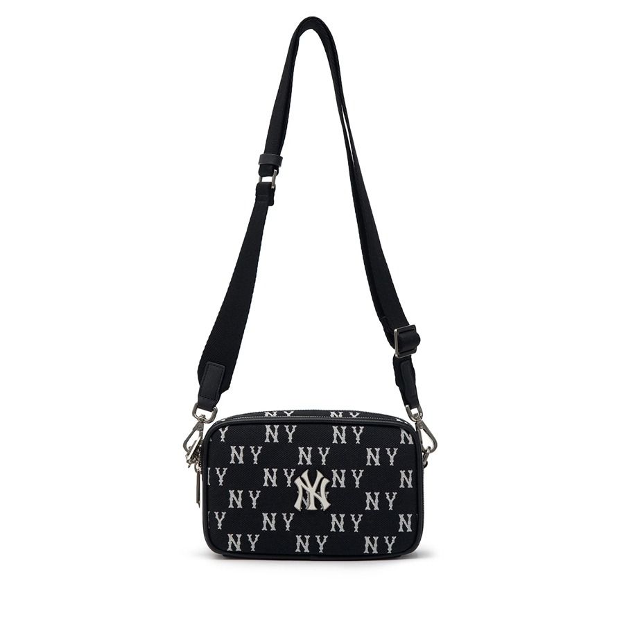 1993 - HÀNG CHÍNH HÃNG -Túi MLB Korea Monogram Jacquard Mini Cross Bag New York Yankees Black - CODE: 3ACRS014N-50BKS