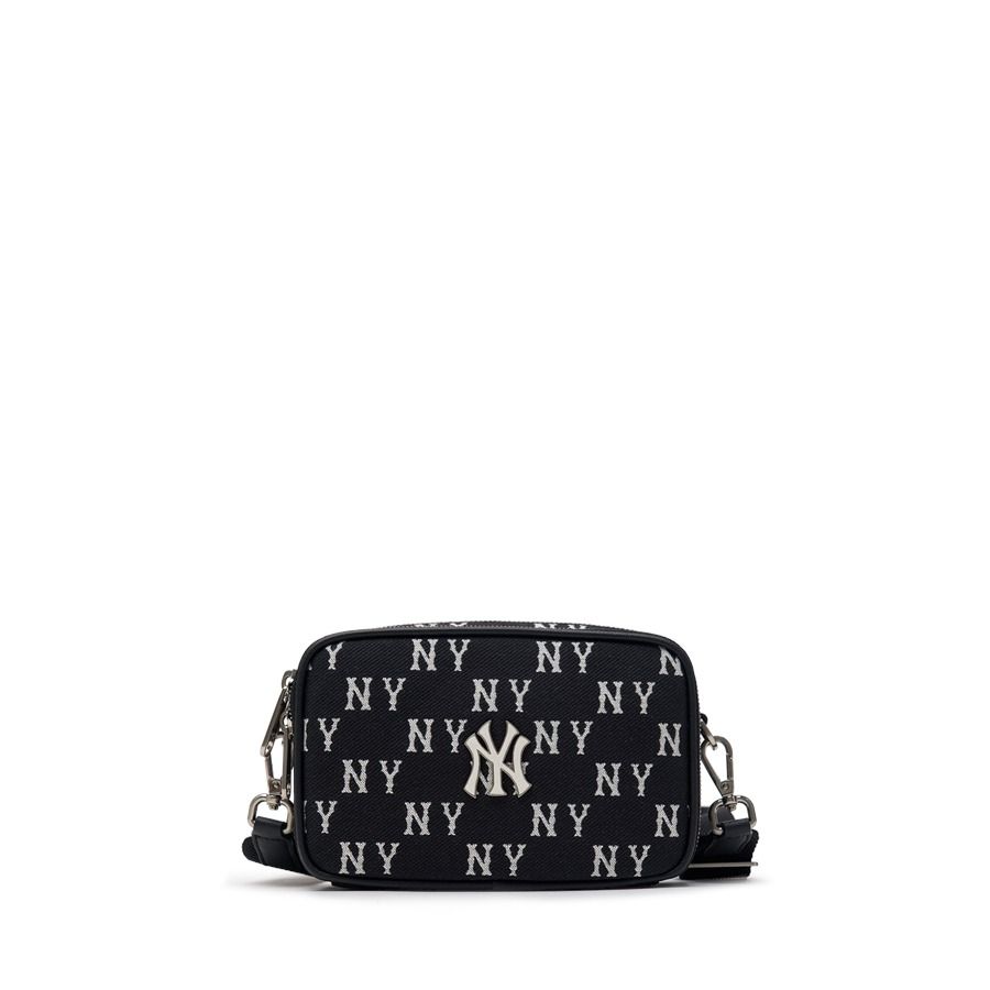 1993 - HÀNG CHÍNH HÃNG -Túi MLB Korea Monogram Jacquard Mini Cross Bag New York Yankees Black - CODE: 3ACRS014N-50BKS