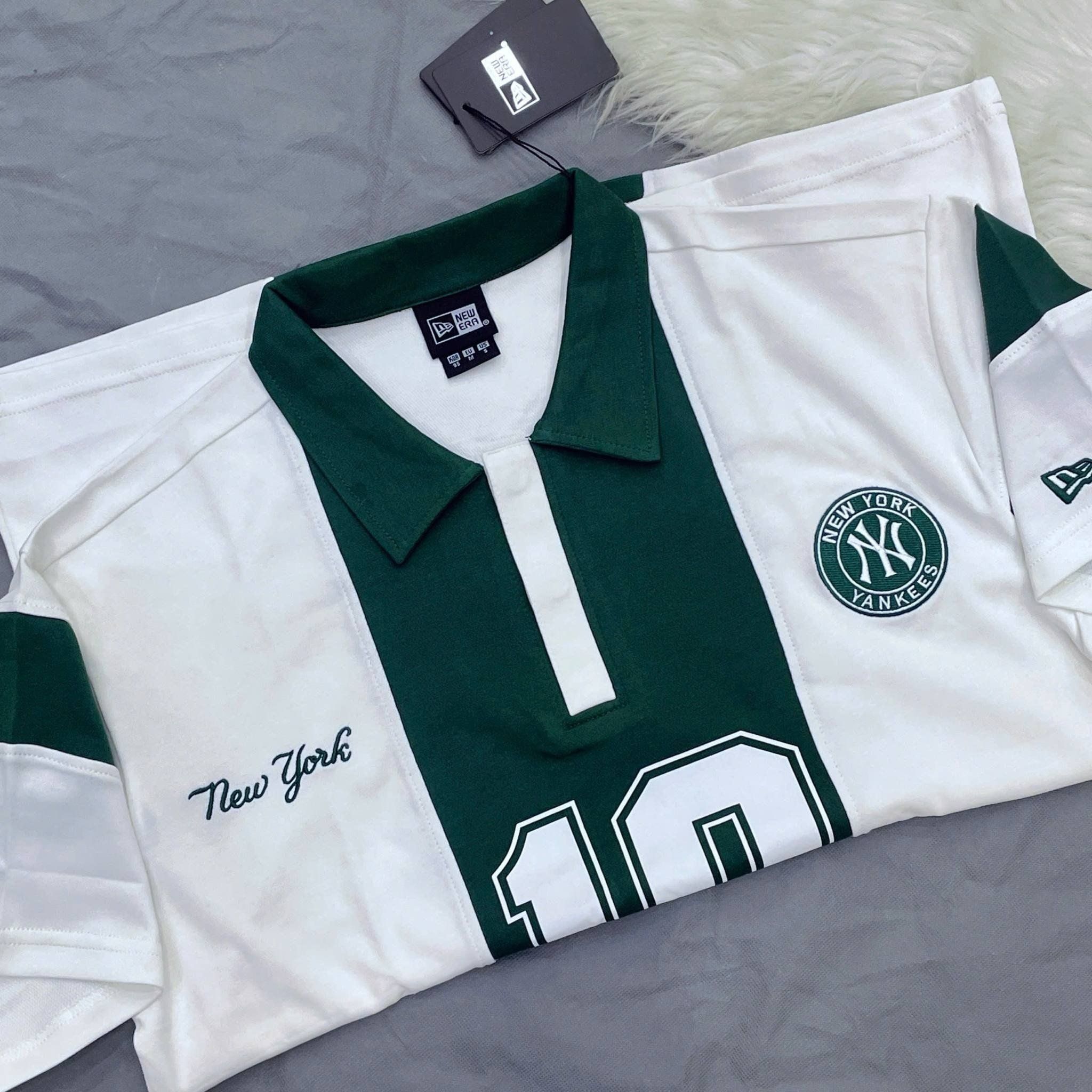 2719 - HÀNG CHÍNH HÃNG - ÁO THUN NEW ERA - POLO SỐ 10 - TRẮNG SỌC GREEN - CODE: 15488871