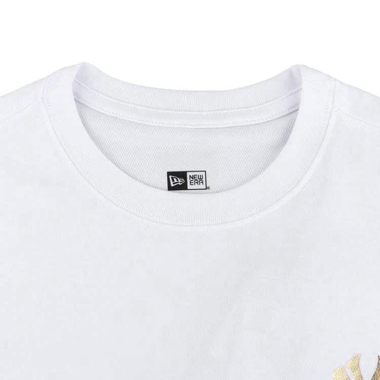 0855 - HÀNG CHÍNH HÃNG - ÁO THUN NEW ERA - LOGO NY VIỀN GOLD TRẮNG - *WHITE* - Code: 12360541