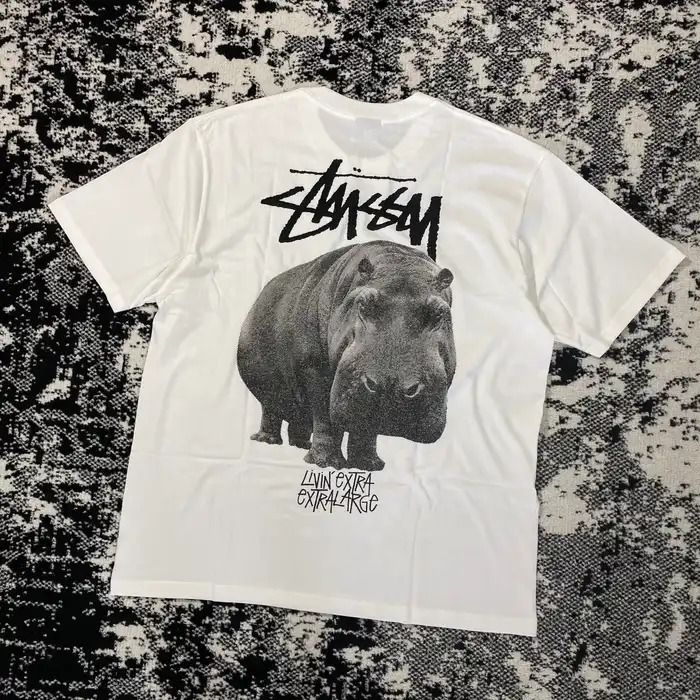 1143 - HÀNG CHÍNH HÃNG - ÁO THUN STUSSY - STUSSY BIG HIPPO - WHITE