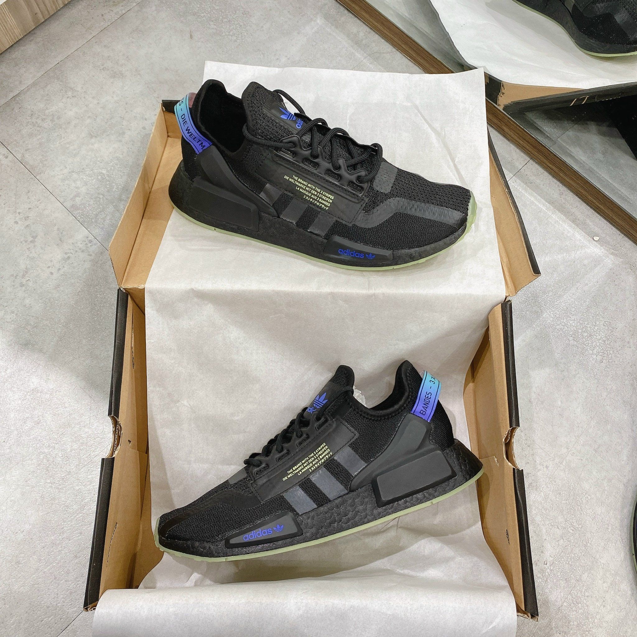  0176 - HÀNG CHÍNH HÃNG - GIÀY ADIDAS NMD (2) - TPU - Đen Dạ Quang 