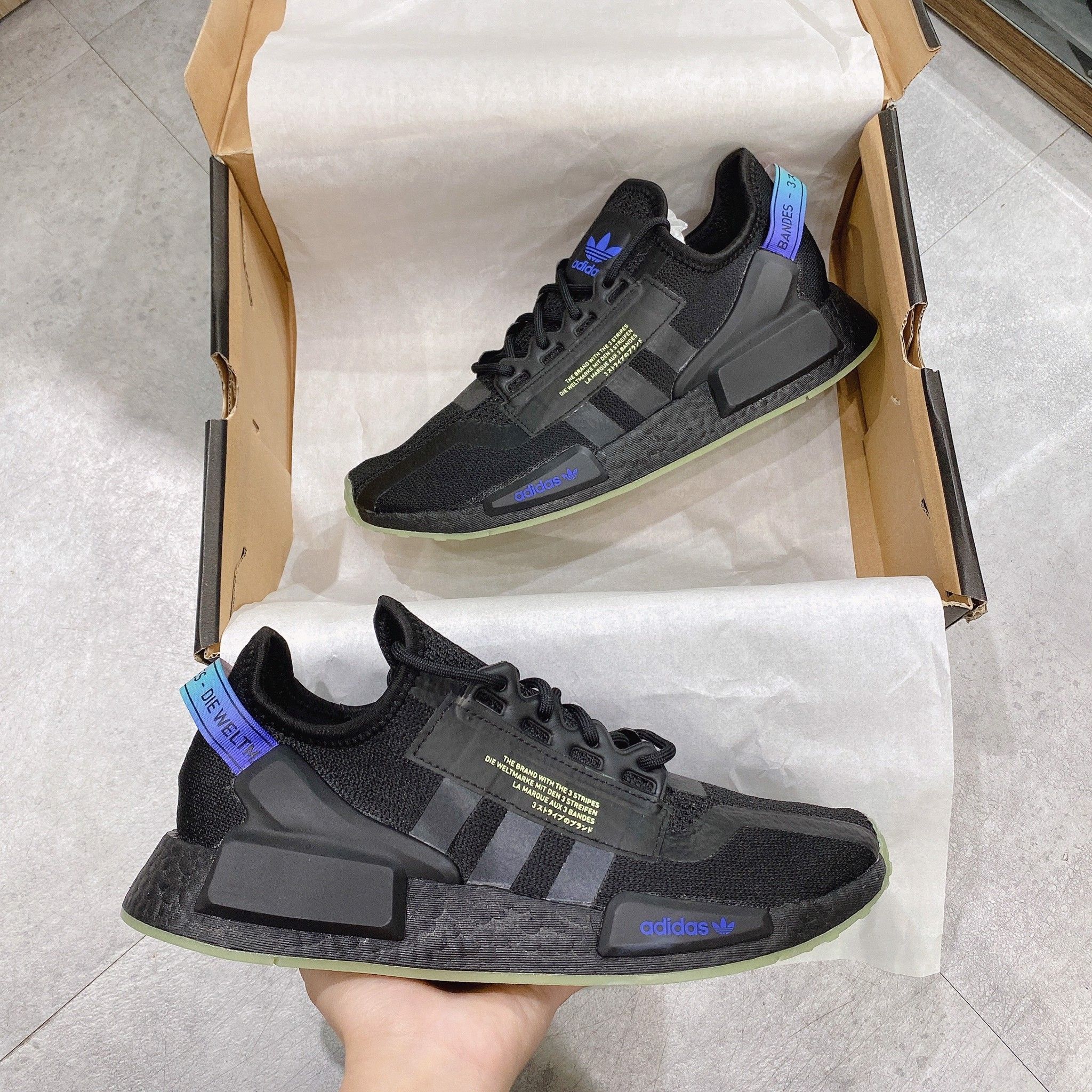  0176 - HÀNG CHÍNH HÃNG - GIÀY ADIDAS NMD (2) - TPU - Đen Dạ Quang 