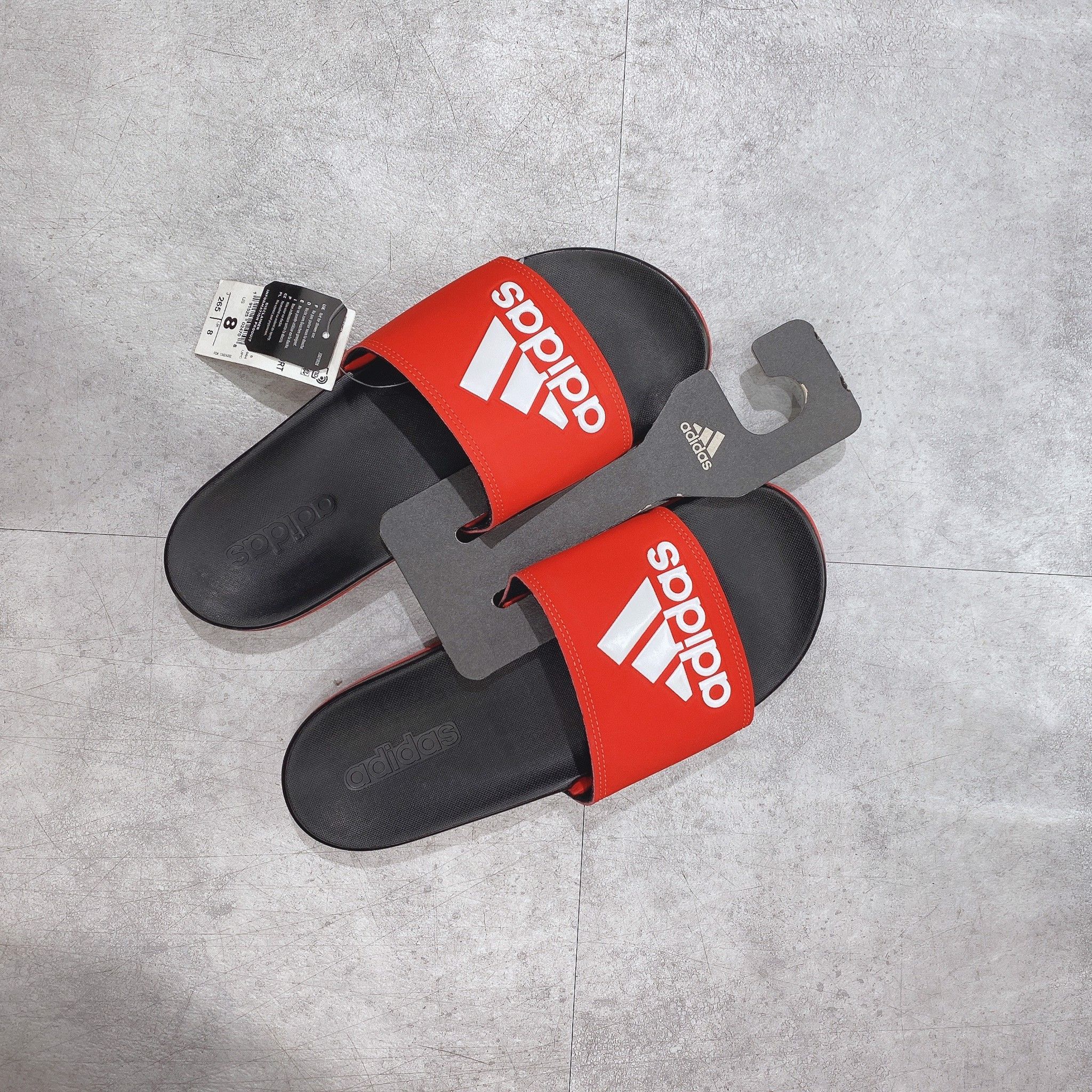 0185 - HÀNG CHÍNH HÃNG - DÉP ADIDAS CLOUDFOAM COMFORT - BIG LOGO - ĐỎ - (8) - Code: F34722
