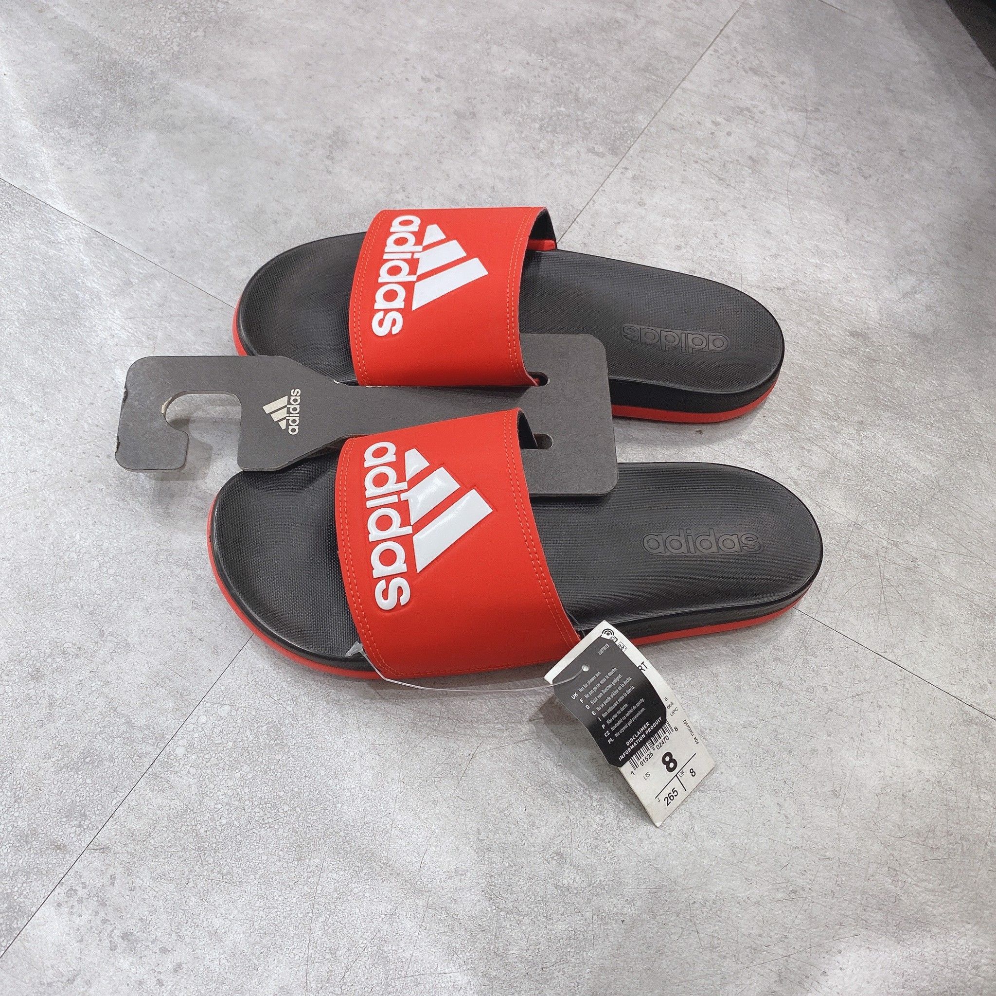 0185 - HÀNG CHÍNH HÃNG - DÉP ADIDAS CLOUDFOAM COMFORT - BIG LOGO - ĐỎ - (8) - Code: F34722