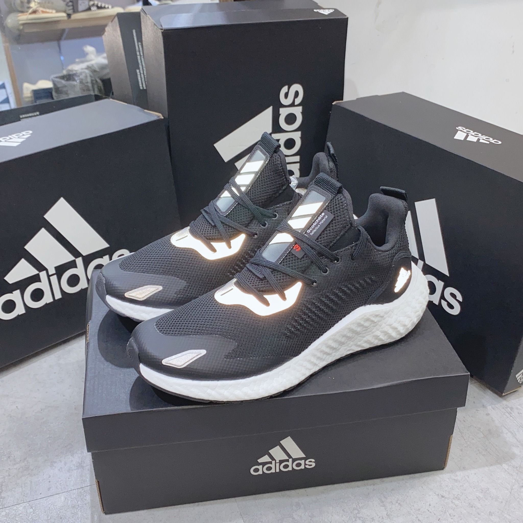  0239  - HÀNG CHÍNH HÃNG - GIÀY ADIDAS ALPHABOOST PHẢN QUANG 3M - *BLACK WHITE* - 2022** - Code: GZ1332 