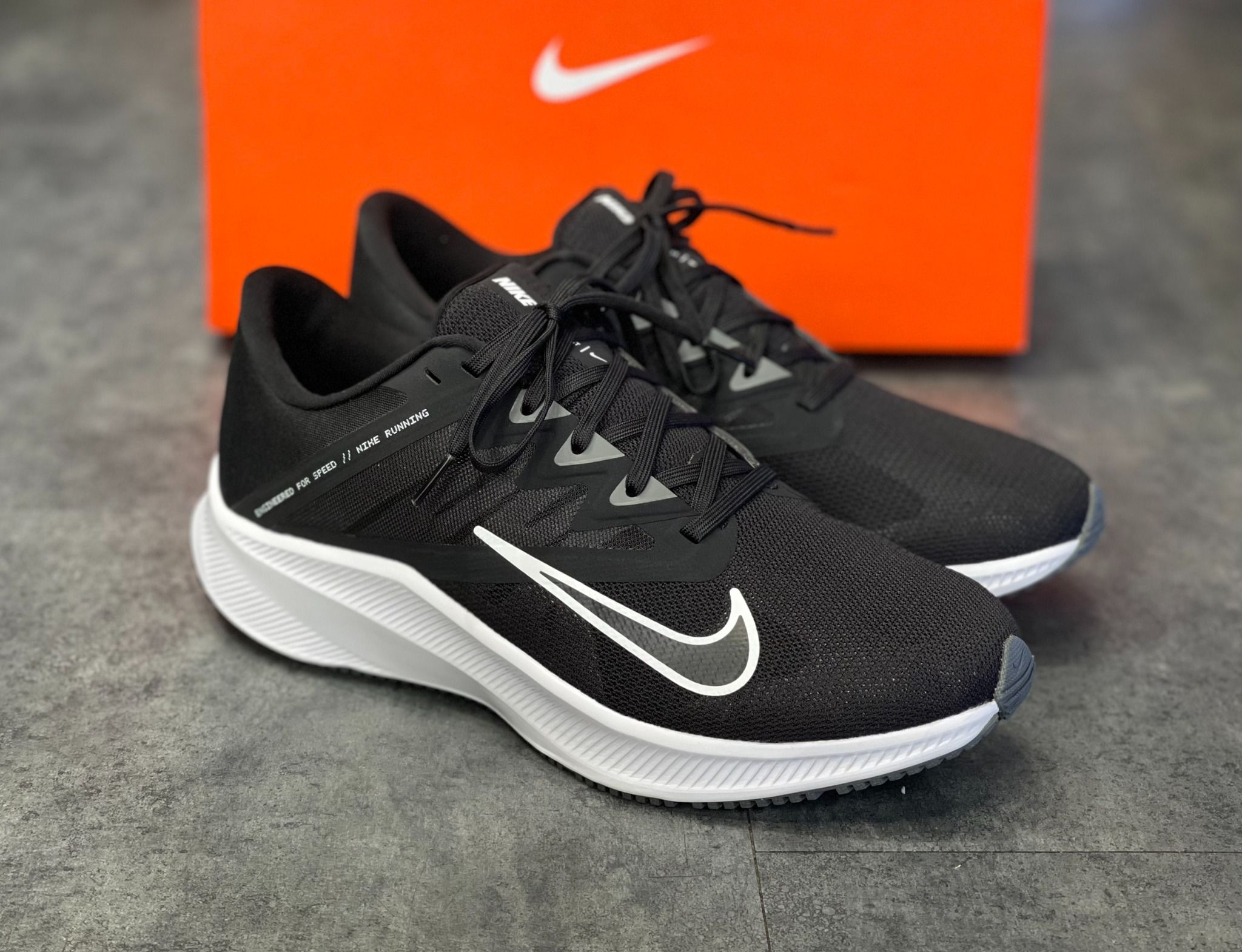 0248 - HÀNG CHÍNH HÃNG - GIÀY NIKE QUEST 3 - ĐEN LOGO TRẮNG - *BLACK/WHITE/GREY * - 2022** - Code: CD0230-002