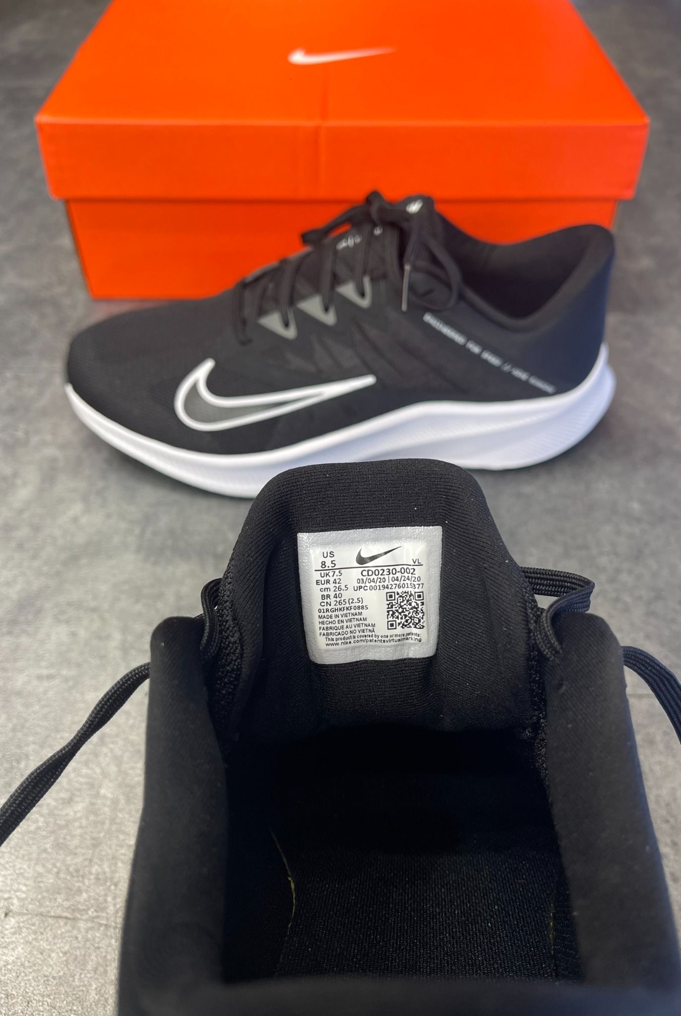 0248 - HÀNG CHÍNH HÃNG - GIÀY NIKE QUEST 3 - ĐEN LOGO TRẮNG - *BLACK/WHITE/GREY * - 2022** - Code: CD0230-002