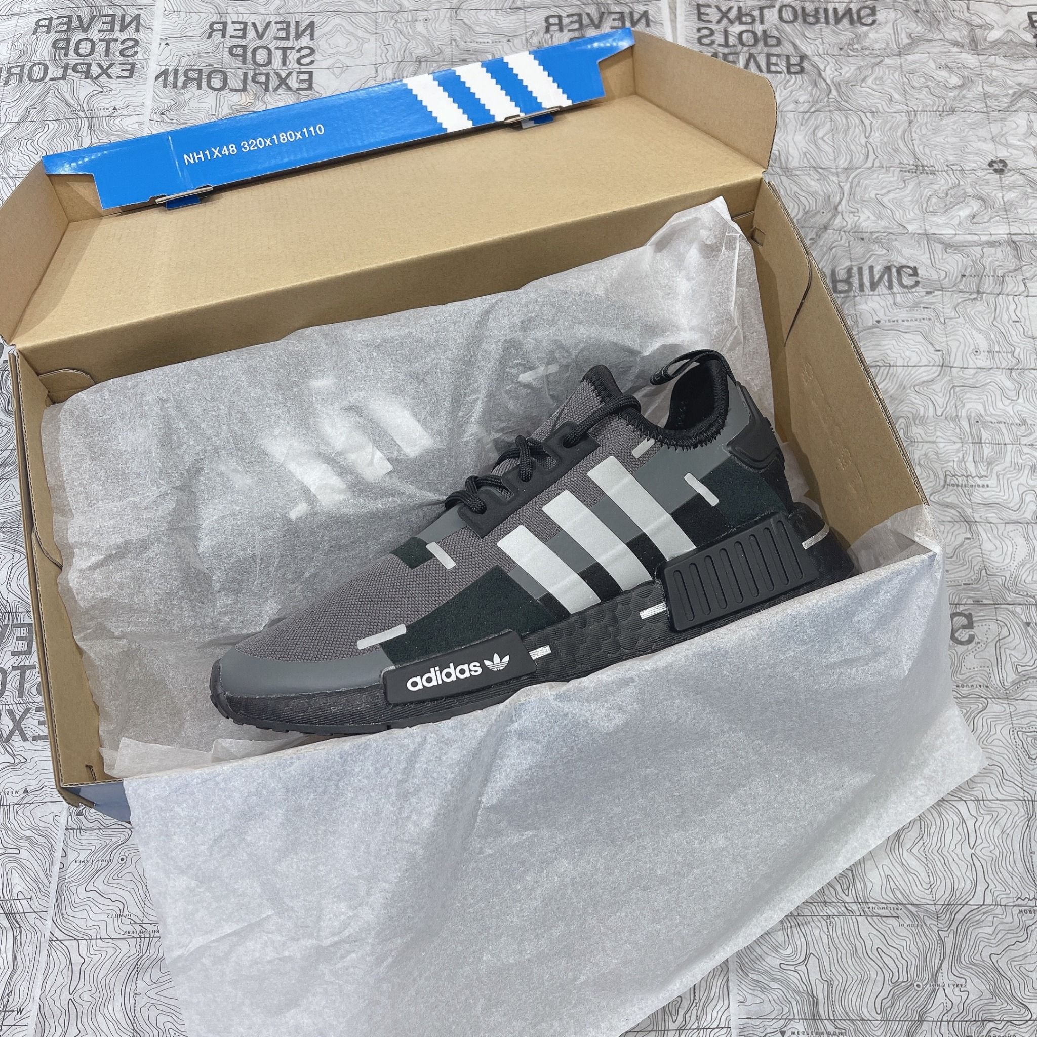 0325 - HÀNG CHÍNH HÃNG - GIÀY ADIDAS NMD R1 - *ĐEN XÁM* - 2022**