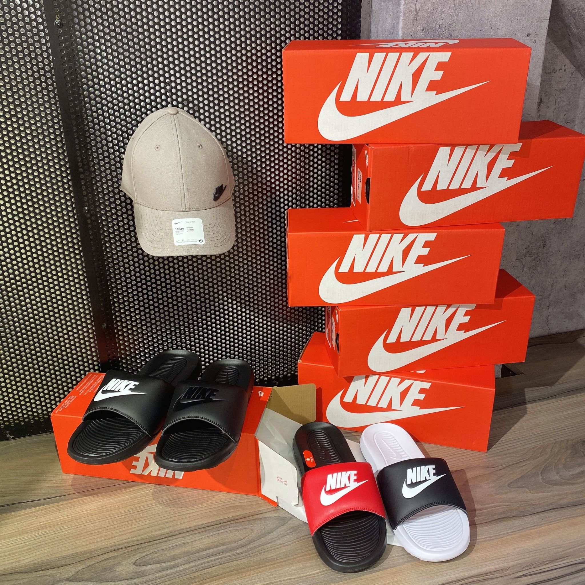 0345 - HÀNG CHÍNH HÃNG - Dép NIKE Victori One Slide - Mix Đen Đỏ
