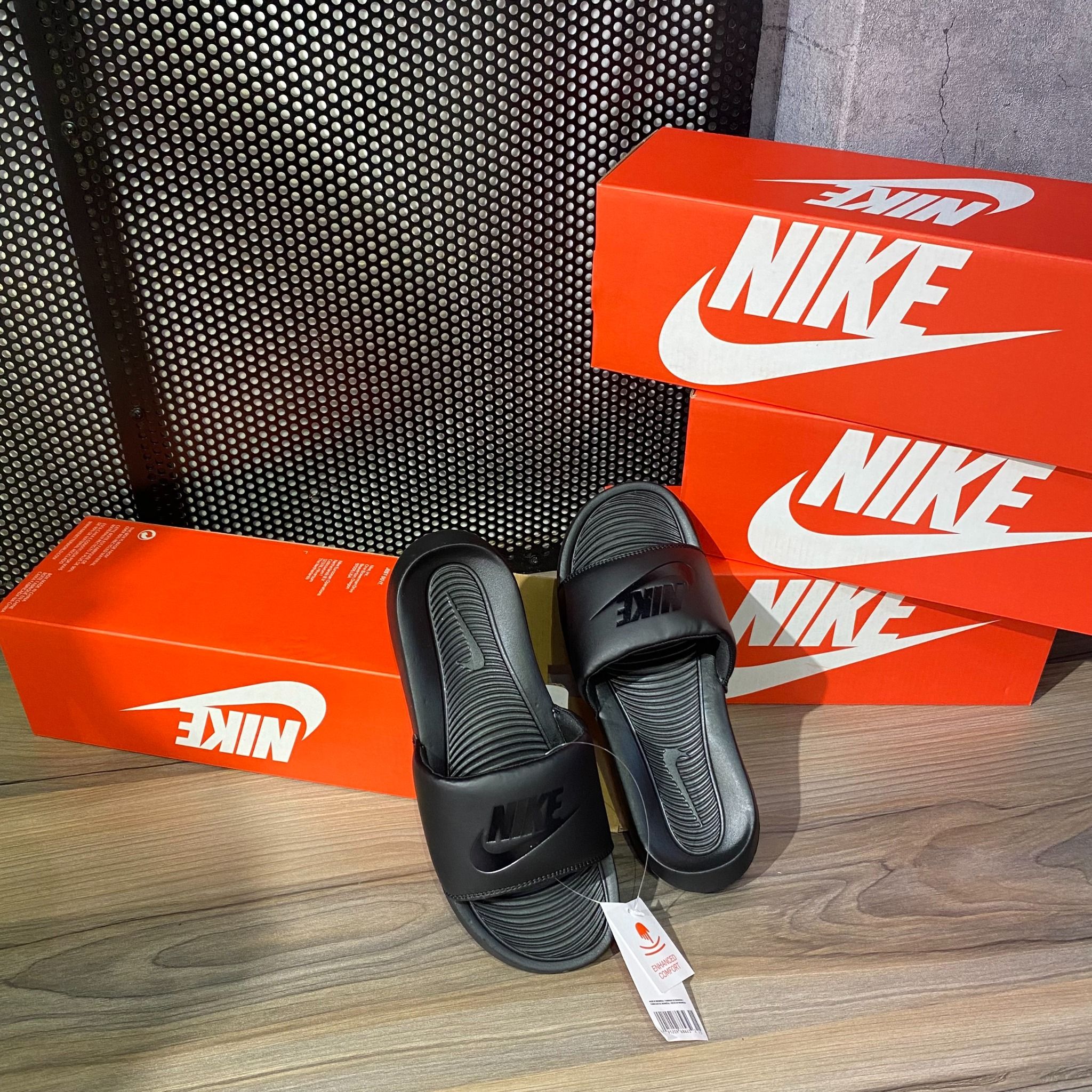 0344 - HÀNG CHÍNH HÃNG - Dép NIKE Victori One Slide - Đen Swoosh ĐEN