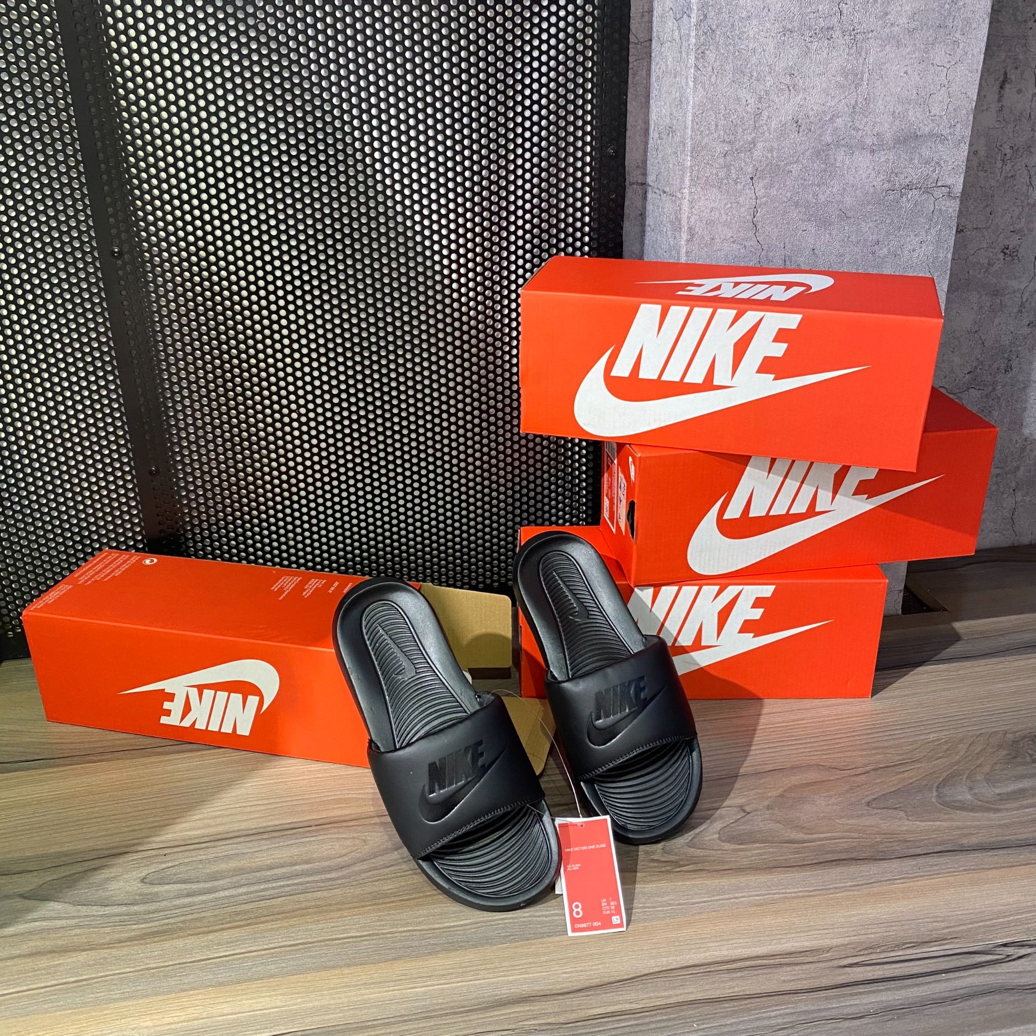 0344 - HÀNG CHÍNH HÃNG - Dép NIKE Victori One Slide - Đen Swoosh ĐEN
