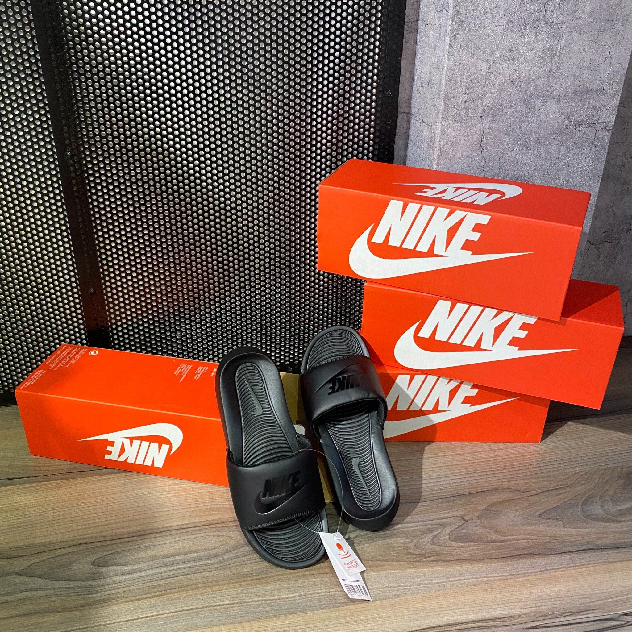 0344 - HÀNG CHÍNH HÃNG - Dép NIKE Victori One Slide - Đen Swoosh ĐEN