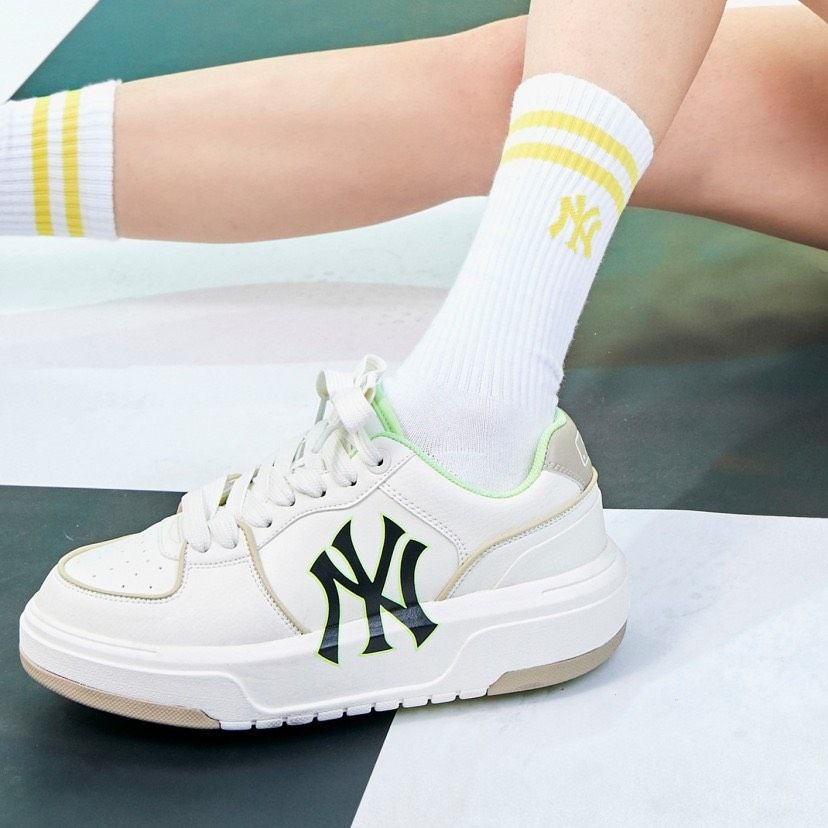 0486 - HÀNG CHÍNH HÃNG - GIÀY MLB CHUNKY LINER - *BEIGE/NEON* - CODE: 3ASXCA12N-50BGS