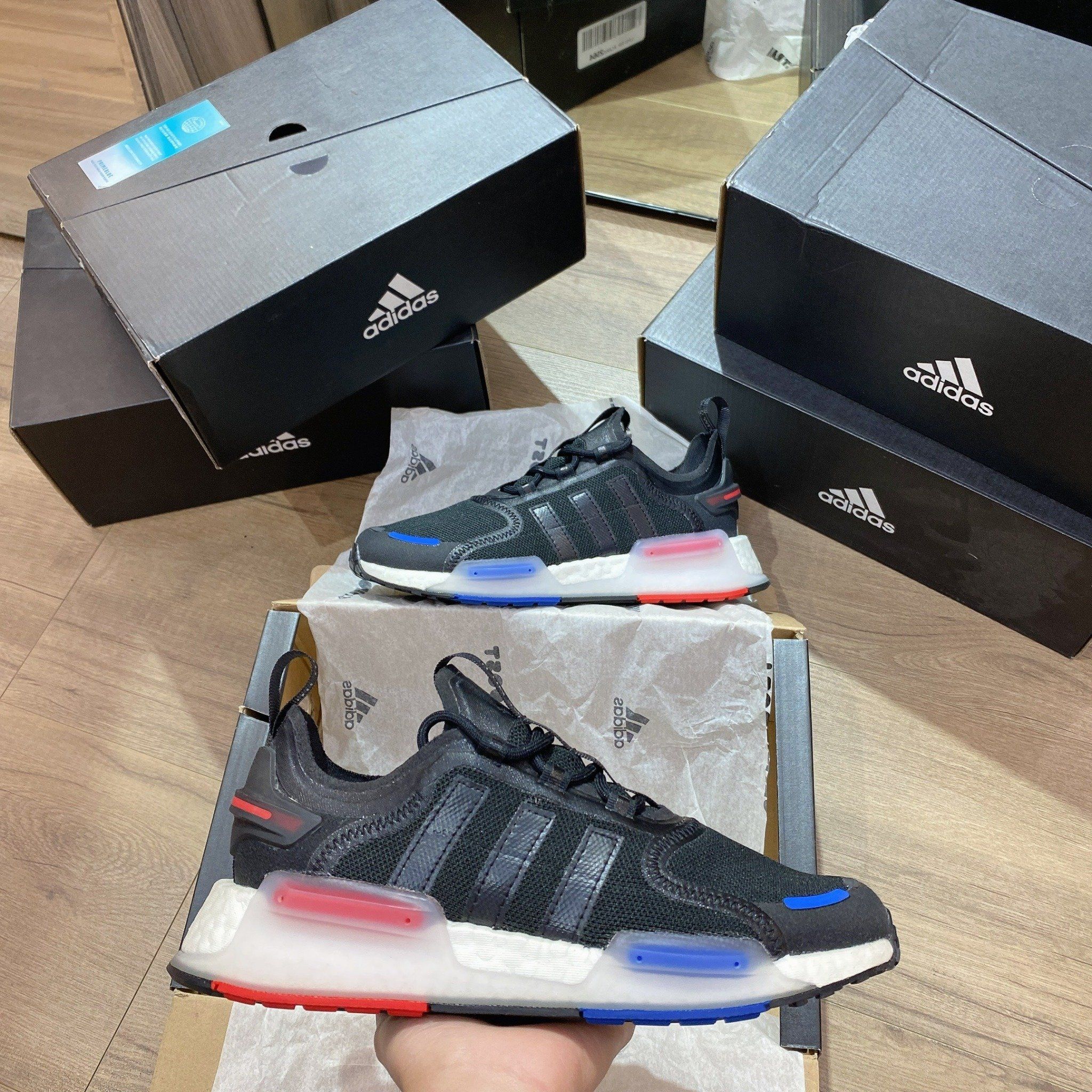0495 - HÀNG CHÍNH HÃNG - GIÀY ADIDAS NMD R1 V3 BLACK 2 CỤC - *XANH/ĐỎ* 2022
