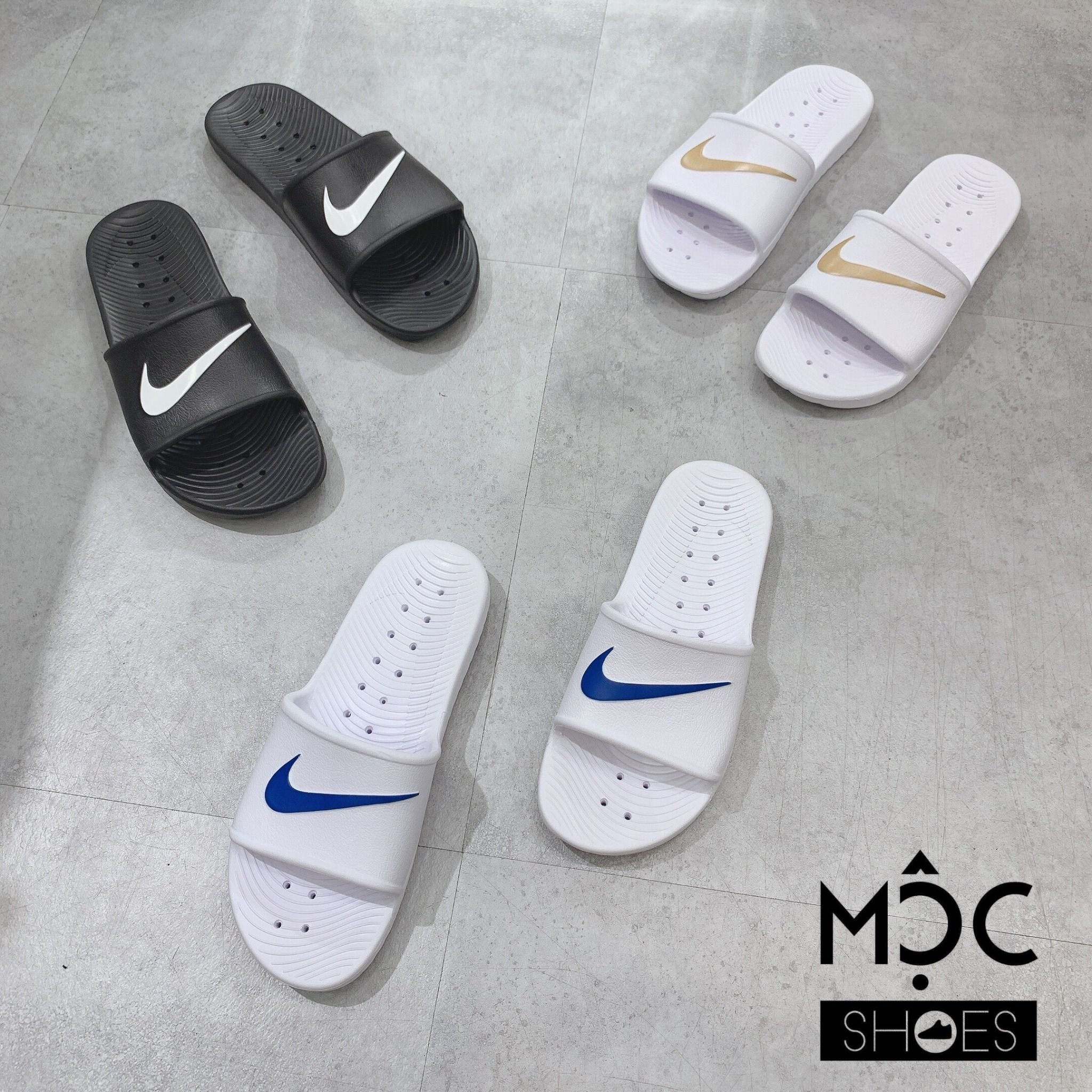0498 - HÀNG CHÍNH HÃNG - DÉP NIKE KAWA SHOWER - *WHITE/BLUE LOGO* - 2023** - Code: 832528