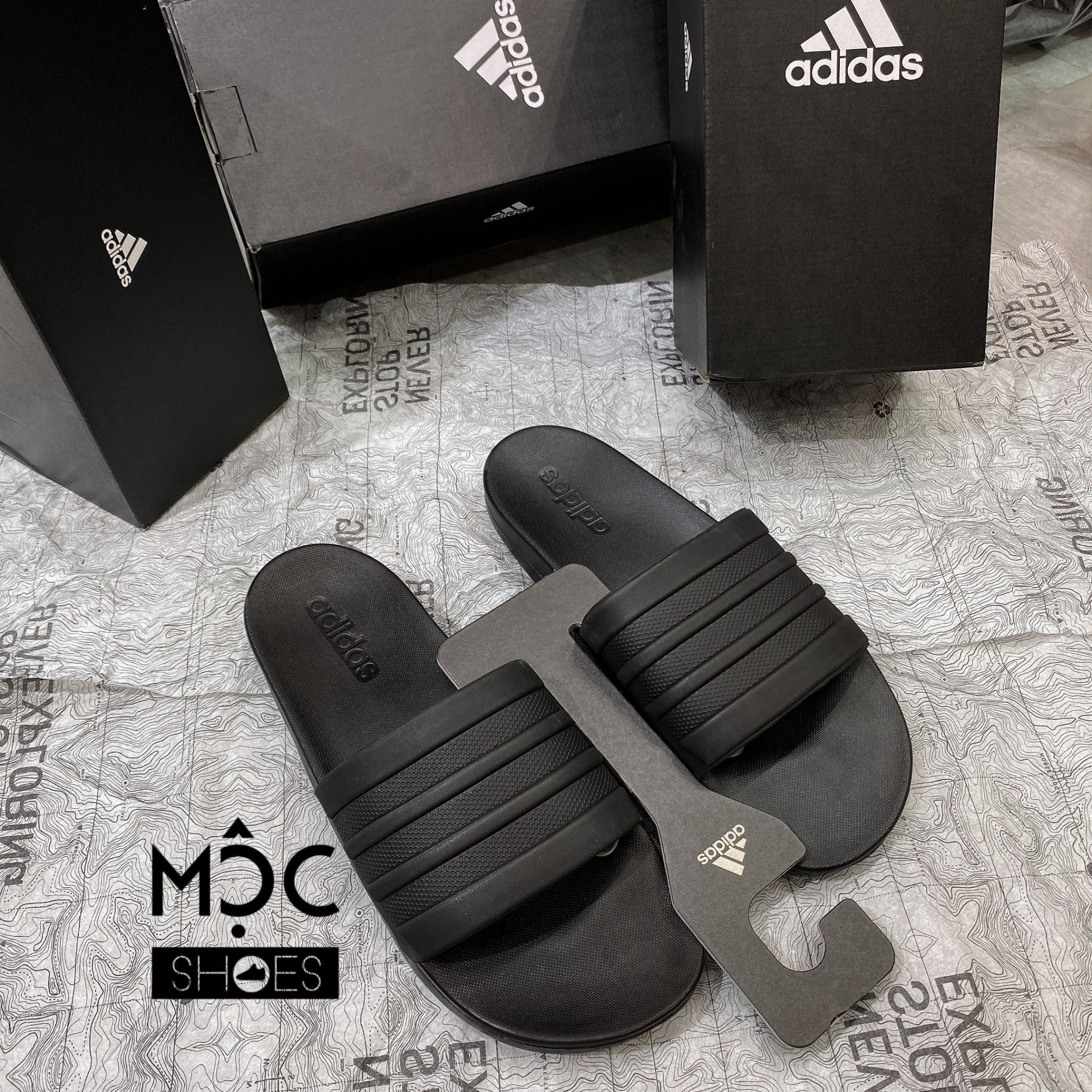 0512 - HÀNG CHÍNH HÃNG - DÉP ADIDAS CLOUDFOAM COMFORT - ALL BLACK - Code: S82137
