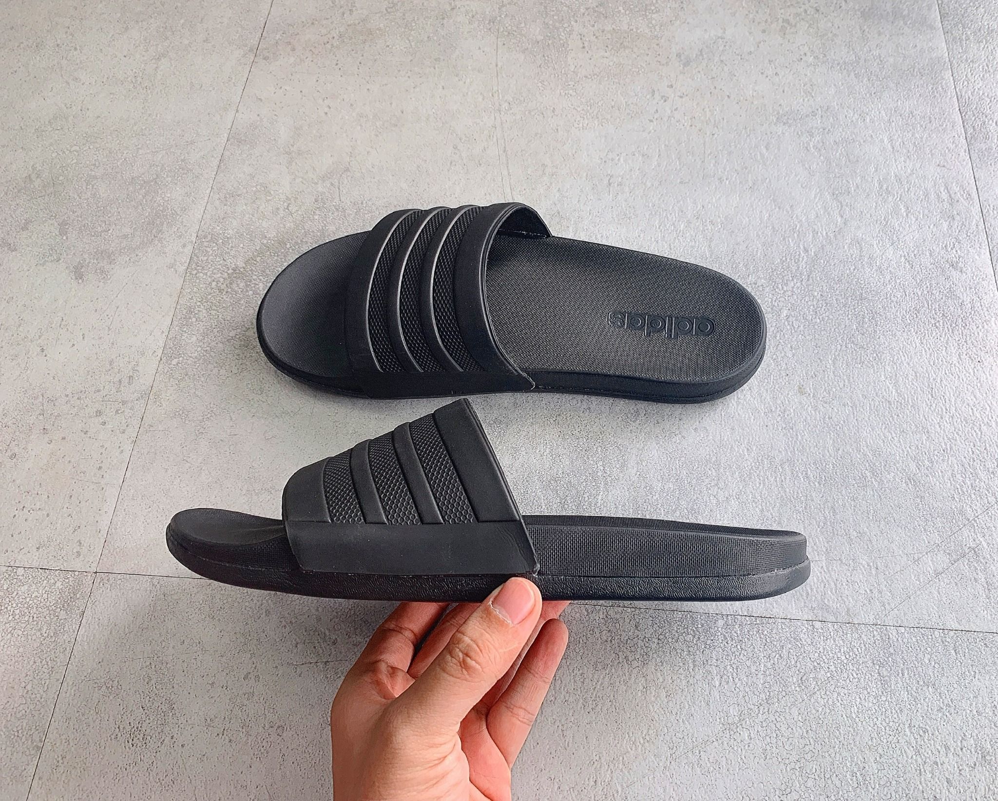 0512 - HÀNG CHÍNH HÃNG - DÉP ADIDAS CLOUDFOAM COMFORT - ALL BLACK - Code: S82137