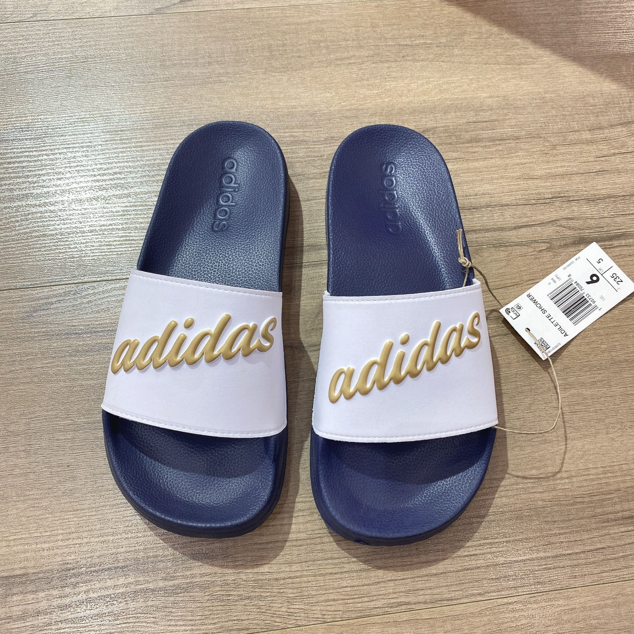 0676 - HÀNG CHÍNH HÃNG - DÉP ADIDAS ADILETTE SHOWER TRẮNG PHỐI XANH NAVY - *NAVY/WHITE* - CODE: GZ5930