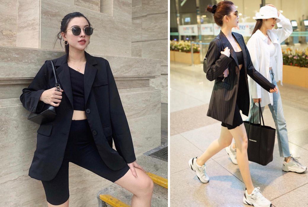 0533 - HÀNG CHÍNH HÃNG - QUẦN MLB BIKER LEGGING NỮ ATHLEISURE MÀU ĐEN LOGO XANH DƯƠNG - *BLACK* - CODE: 3FLGC0123