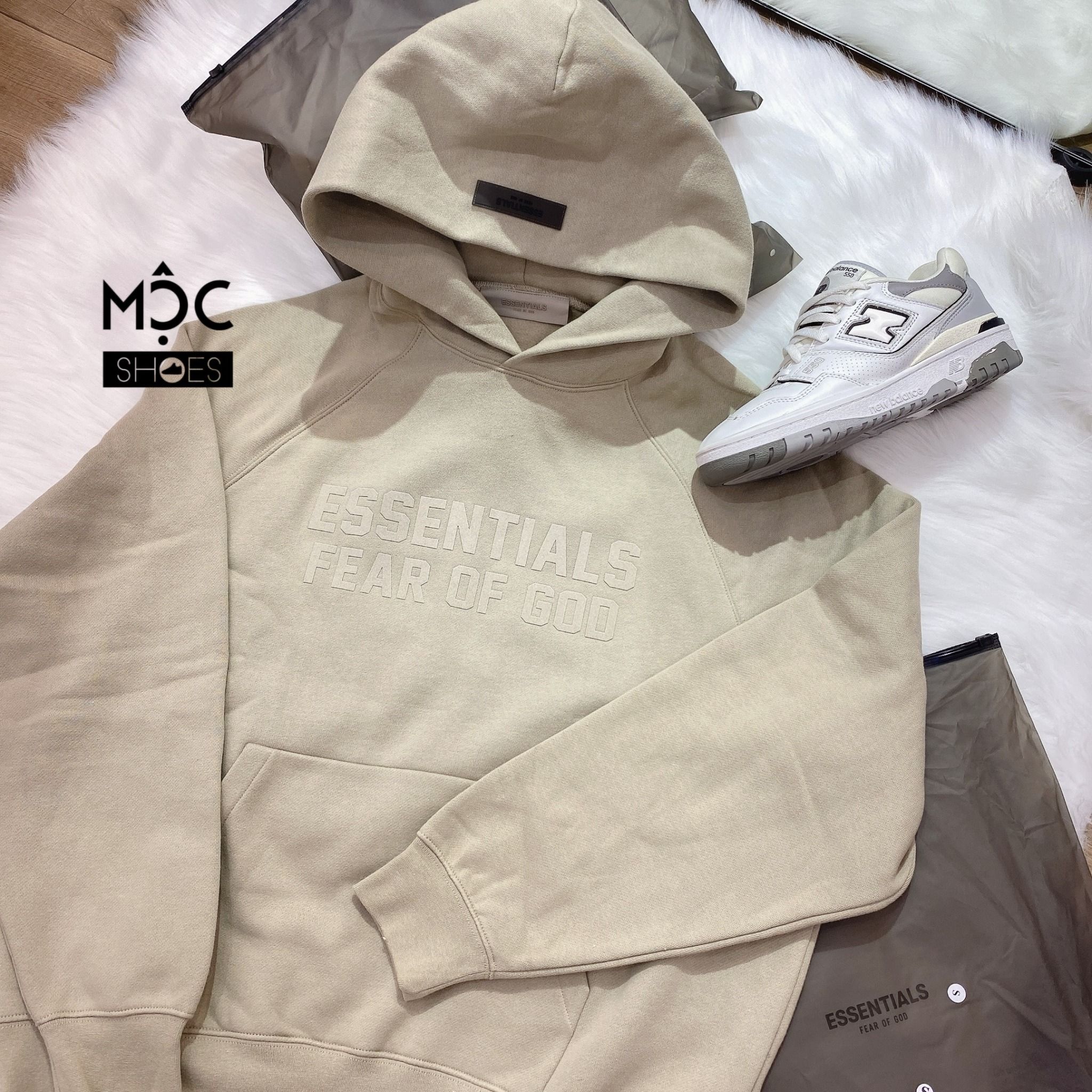 0522 - HÀNG CHÍNH HÃNG - ÁO HOODIE ESSENTIAL FEAR OF GOD MÀU XANH KHÓI *SMOKE GREEN* SS22
