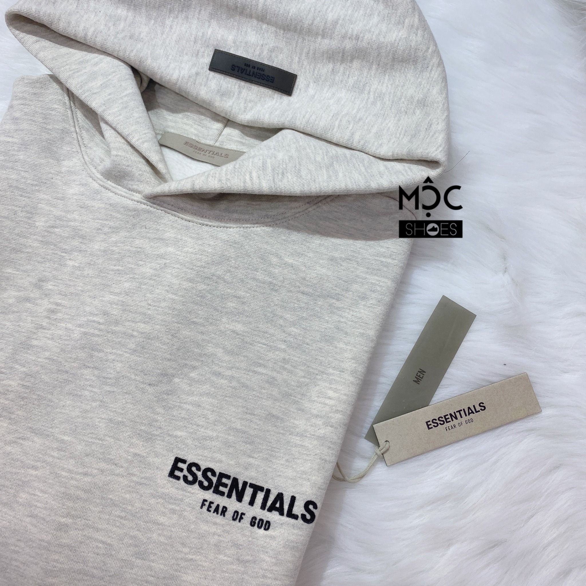 0523 - HÀNG CHÍNH HÃNG - ÁO HOODIE ESSENTIAL FEAR OF GOD MÀU OATMEAL MÀU *XÁM/GREY* SS22