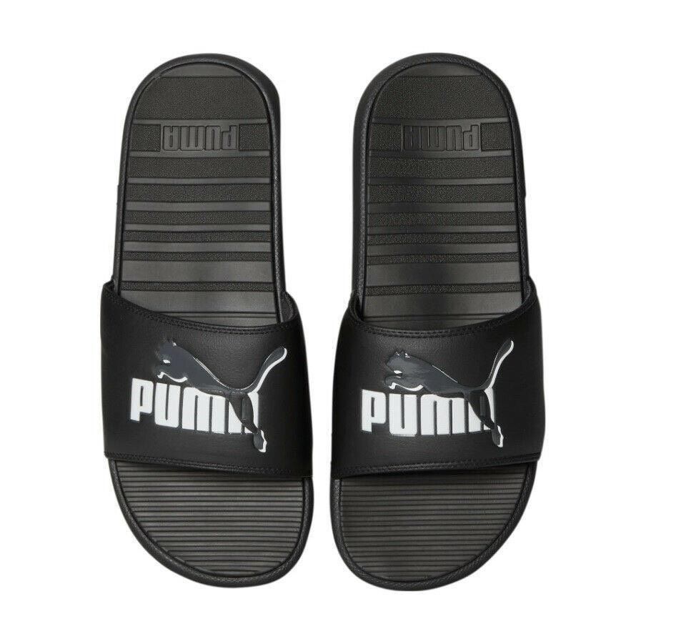 0525 - HÀNG CHÍNH HÃNG - DÉP QUAI NGANG PUMA COOL CAT MÀU ĐEN LOGO TRONG SUỐT - *BLACK/WHITE* - CODE: 383441 01