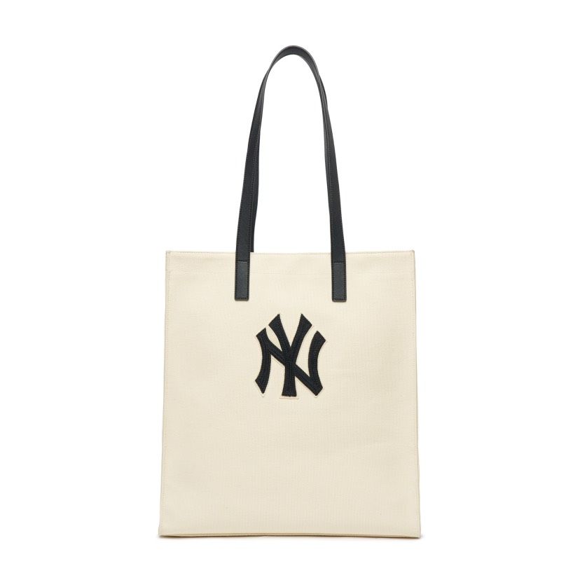 0532 - HÀNG CHÍNH HÃNG - TÚI TOTE MLB CANVAS NEW YORK YANKESS MÀU KEM TRẮNG - *CREAM* - CODE: 3AORM022N-50CRS