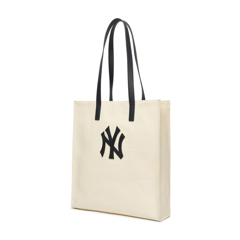 0532 - HÀNG CHÍNH HÃNG - TÚI TOTE MLB CANVAS NEW YORK YANKESS MÀU KEM TRẮNG - *CREAM* - CODE: 3AORM022N-50CRS