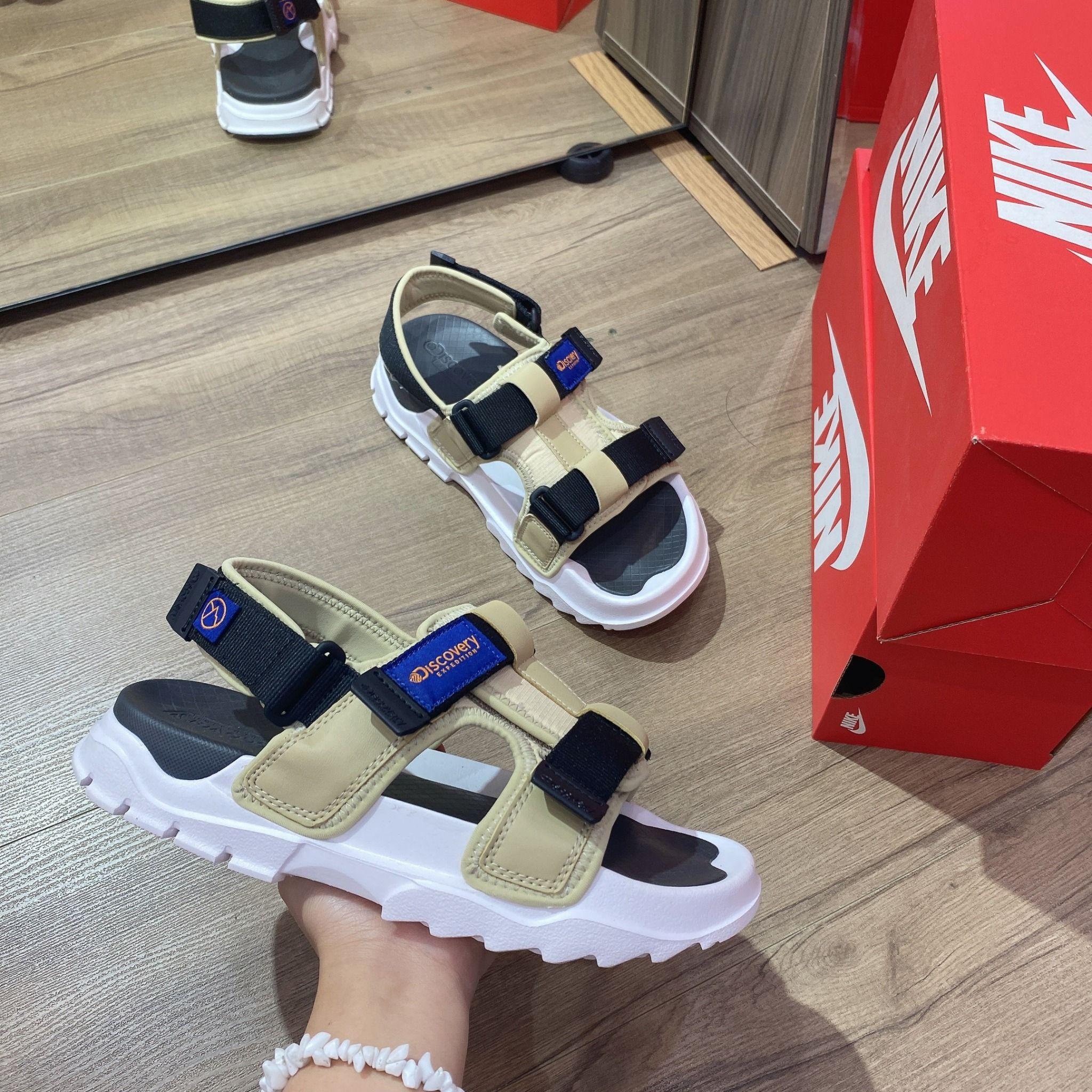 0530 - HÀNG CHÍNH HÃNG - GIÀY SANDAL DISCOVERY EXPEDITION BUCKET CRUISER MÀU XANH OLIVE - *BLACK/WHITE/OLIVE*