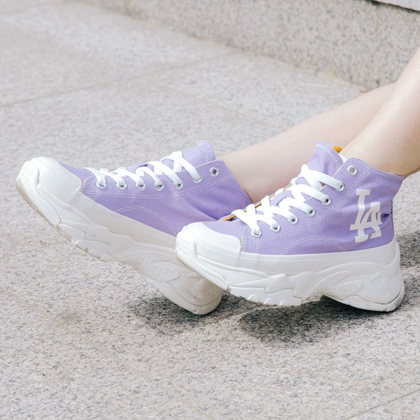 0544 - HÀNG CHÍNH HÃNG - GIÀY MLB CHUNKY HIGH - CỔ CAO (MÀU TÍM) - *PURPLE/YELLOW* - CODE: 32SHU1111-07V