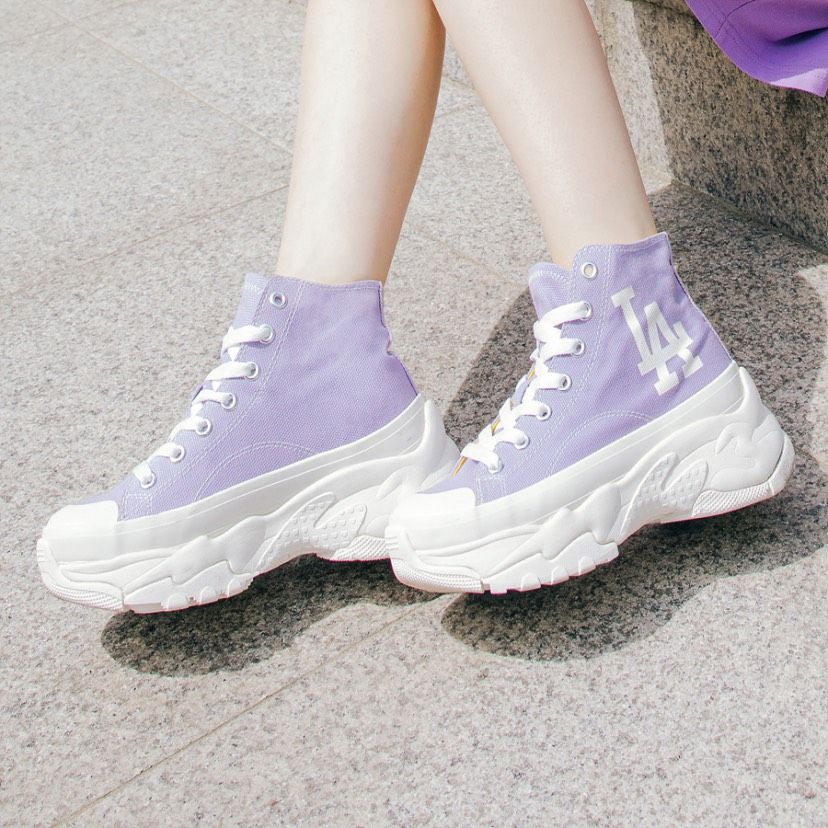 0544 - HÀNG CHÍNH HÃNG - GIÀY MLB CHUNKY HIGH - CỔ CAO (MÀU TÍM) - *PURPLE/YELLOW* - CODE: 32SHU1111-07V