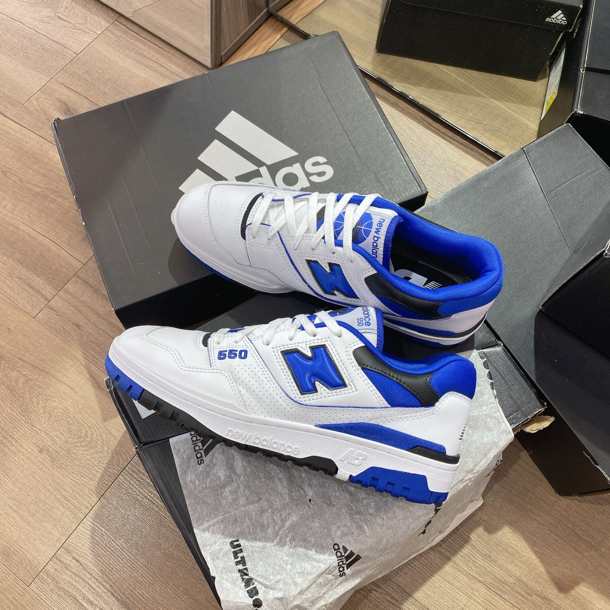 0548 - HÀNG CHÍNH HÃNG - GIÀY NEW BALANCE 550 MÀU XANH TRẮNG - *BLUE/WHITE* - CODE: BB550SN1