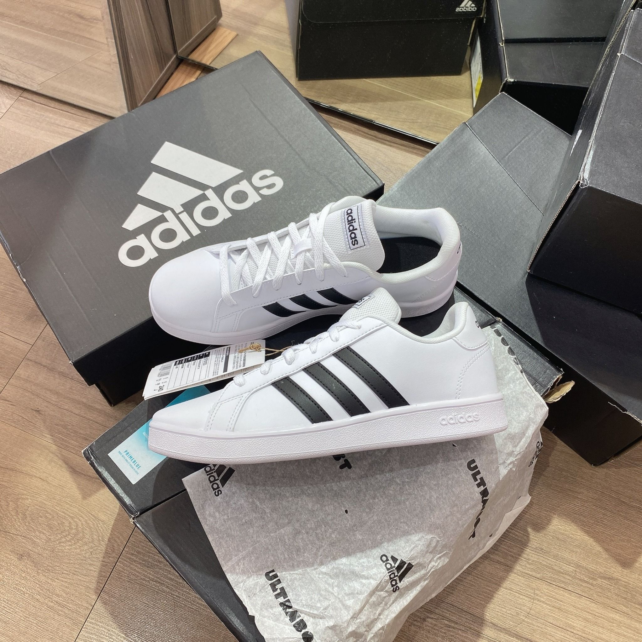 0558 - HÀNG CHÍNH HÃNG -GIÀY ADIDAS GRAND COURT MÀU TRẮNG SỌC ĐEN PANDA - *WHITE/BLACK* - CODE: EF0103