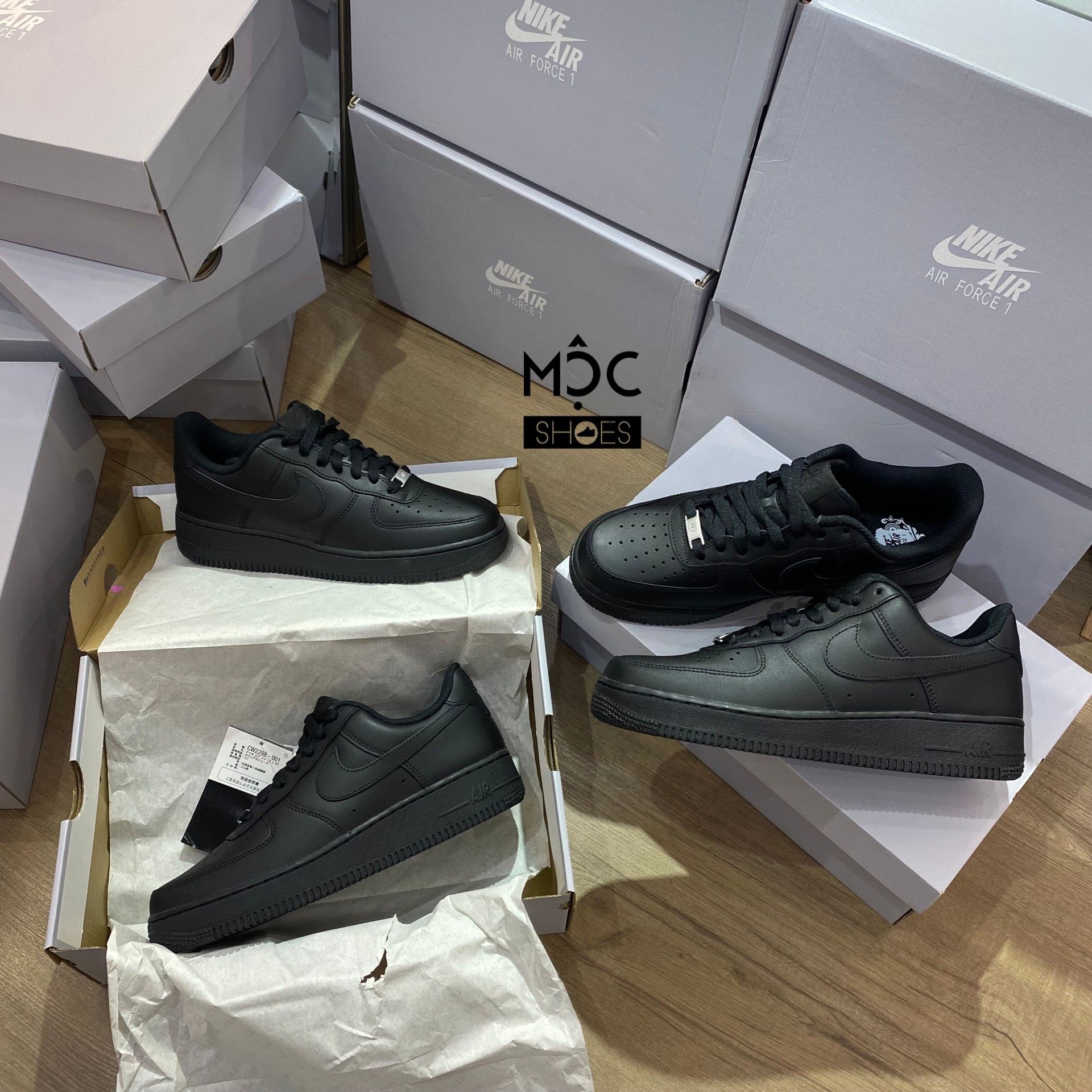 0561 - HÀNG CHÍNH HÃNG - GIÀY NIKE AIR FORCE 1 '07 TRIPLE BLACK - *BLACK* - CODE: CW2288-001