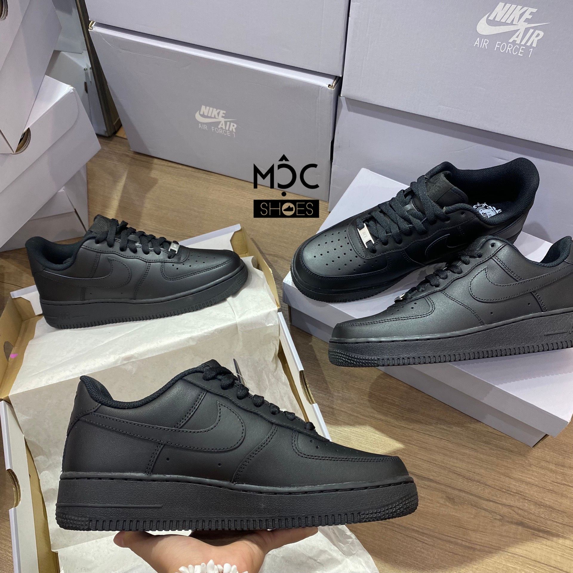0561 - HÀNG CHÍNH HÃNG - GIÀY NIKE AIR FORCE 1 '07 TRIPLE BLACK - *BLACK* - CODE: CW2288-001