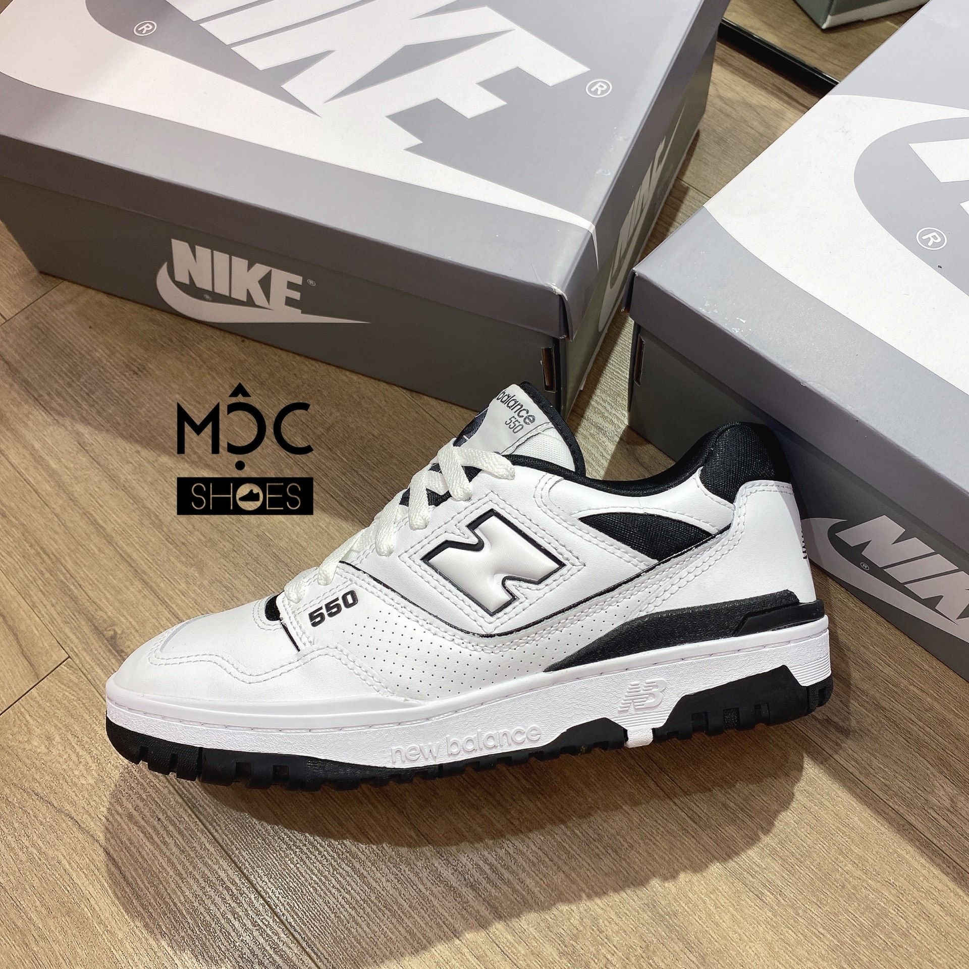 0594 - HÀNG CHÍNH HÃNG - GIÀY NEW BALANCE 550 MÀU OFFWHITE TRẮNG ĐEN - *WHITE/BLACK* - CODE: BB550HA1