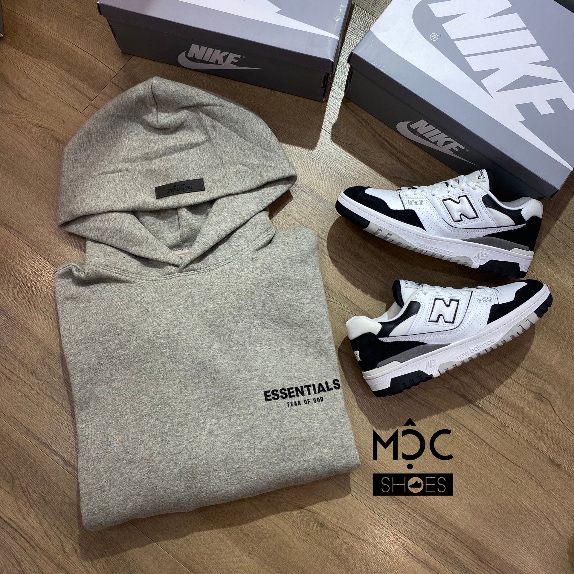 0559 - HÀNG CHÍNH HÃNG - ÁO HOODIE ESSENTIAL FEAR OF GOD MÀU DARK OATMEAL - *XÁM/GREY* - SS22
