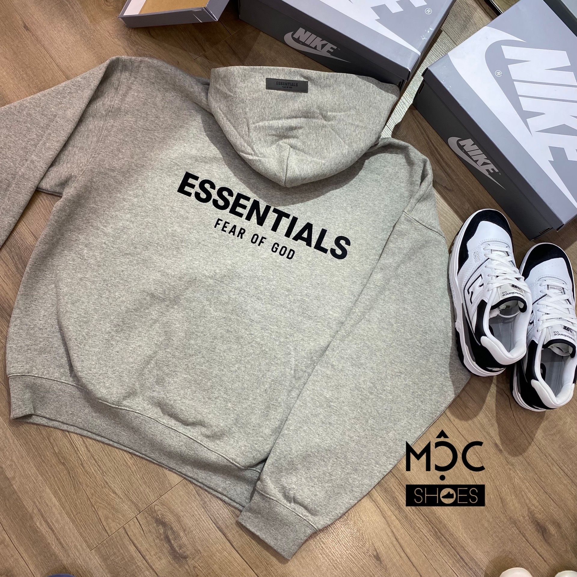 0559 - HÀNG CHÍNH HÃNG - ÁO HOODIE ESSENTIAL FEAR OF GOD MÀU DARK OATMEAL - *XÁM/GREY* - SS22