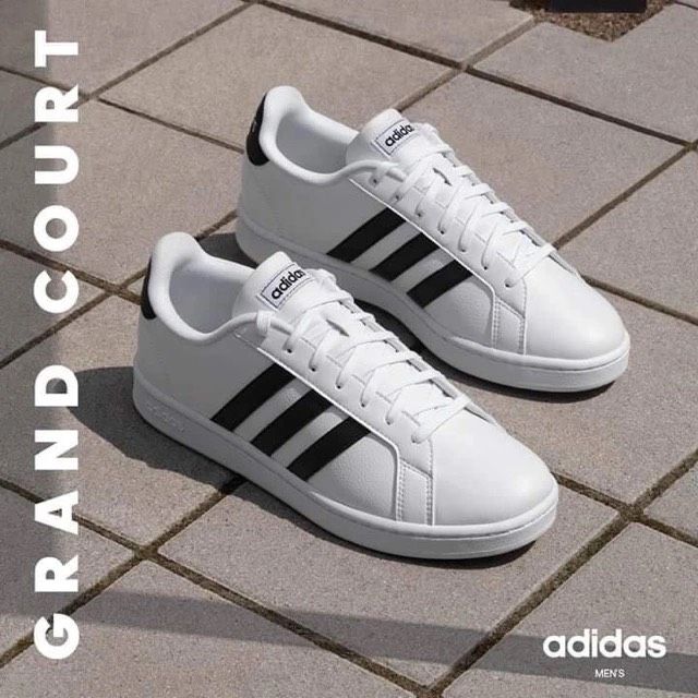 0558 - HÀNG CHÍNH HÃNG -GIÀY ADIDAS GRAND COURT MÀU TRẮNG SỌC ĐEN PANDA - *WHITE/BLACK* - CODE: EF0103