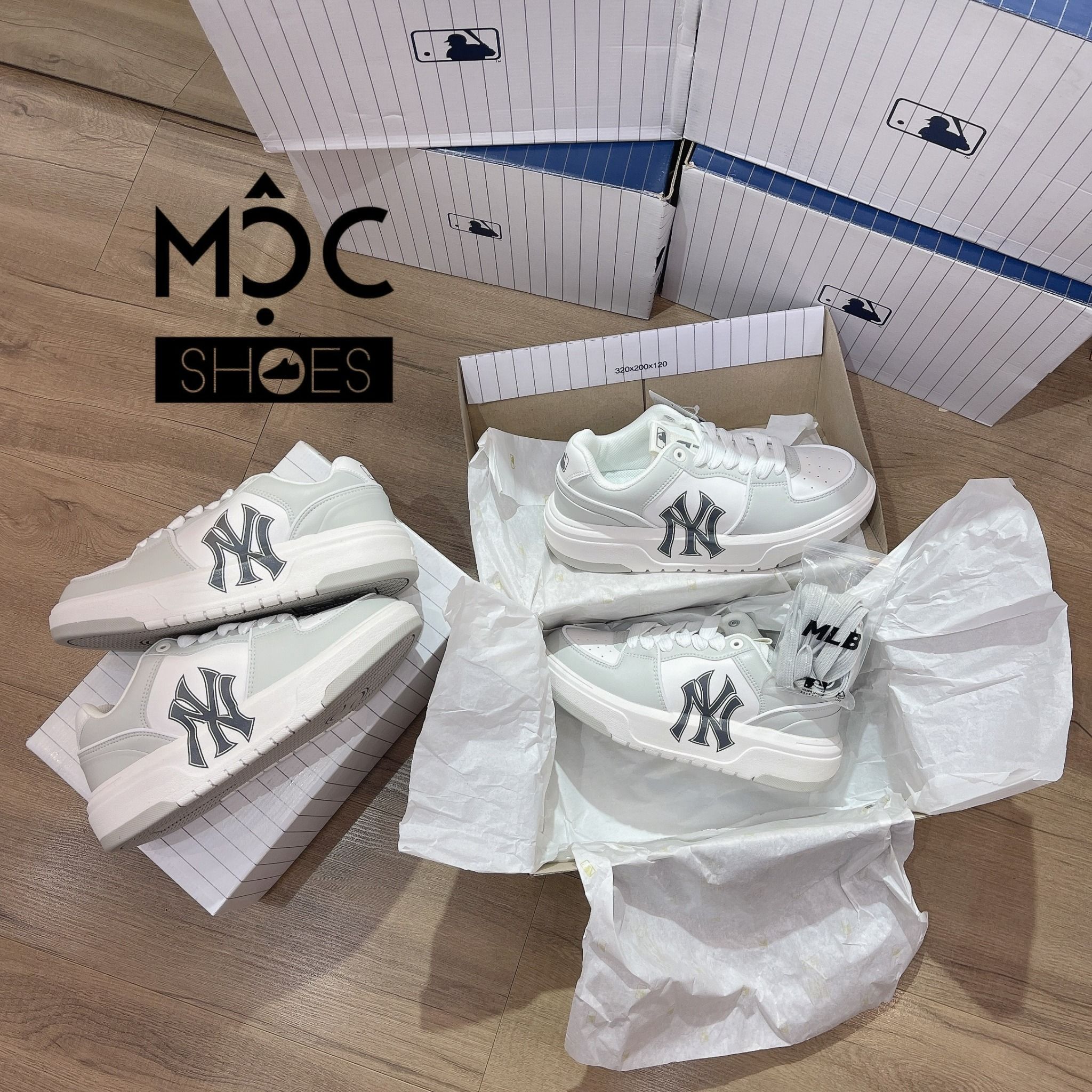 0574 - HÀNG CHÍNH HÃNG - GIÀY MLB CHUNKY LINER NEW YORK YANKEE MÀU XÁM -*ICE GREY* - CODE: 3ASXCA12N - 50GRL