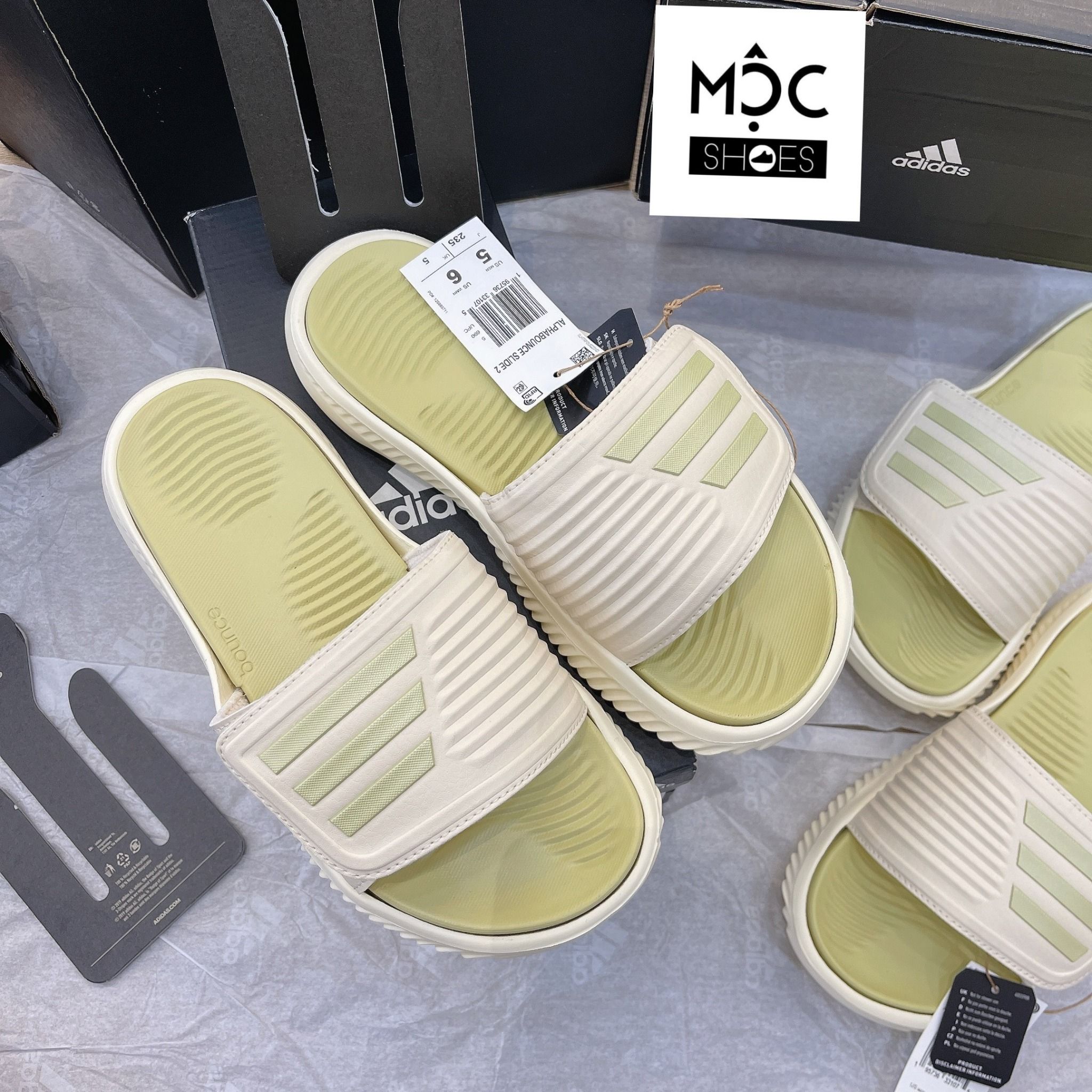 0572 - HÀNG CHÍNH HÃNG - DÉP QUAI NGANG ADIDAS ALPHA BOUNCE 2.0 MÀU SANDY BEIGE - *BEIGE* - CODE: GY9418