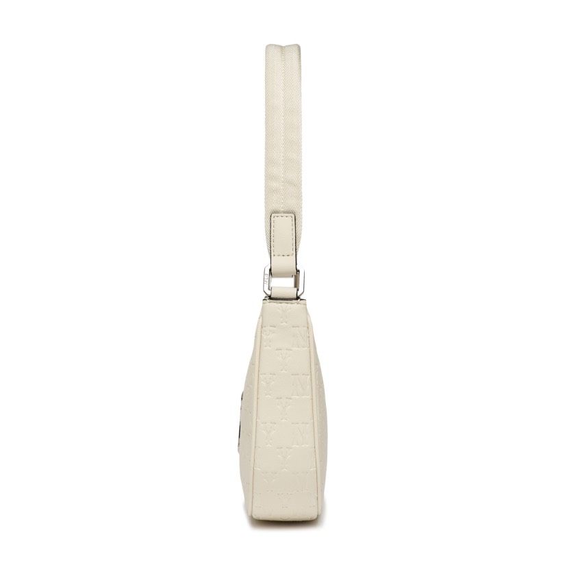 0576 - HÀNG CHÍNH HÃNG - TÚI KẸP NÁCH HOBO NEW YORK YANKEES HỌA TIẾT MONOGRAM IN NỔI CỔ ĐIỂN MÀU KEM - *CREAM* - CODE: 3ABQS022N-50CRS