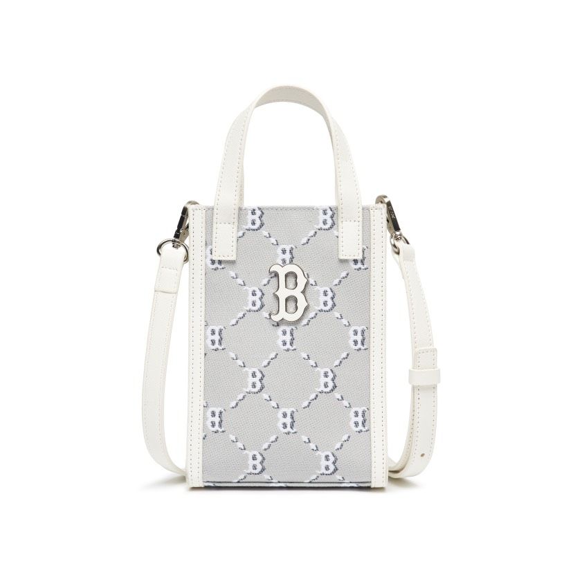 0591 - HÀNG CHÍNH HÃNG - TÚI MLB CELLPHONE DIA MONOGRAM JACQUARD MÀU XÁM SILVER - *GREY/SILVER* - CODE: 3ACRH012N-43GRS