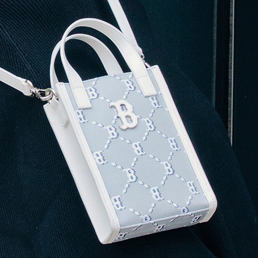 0591 - HÀNG CHÍNH HÃNG - TÚI MLB CELLPHONE DIA MONOGRAM JACQUARD MÀU XÁM SILVER - *GREY/SILVER* - CODE: 3ACRH012N-43GRS