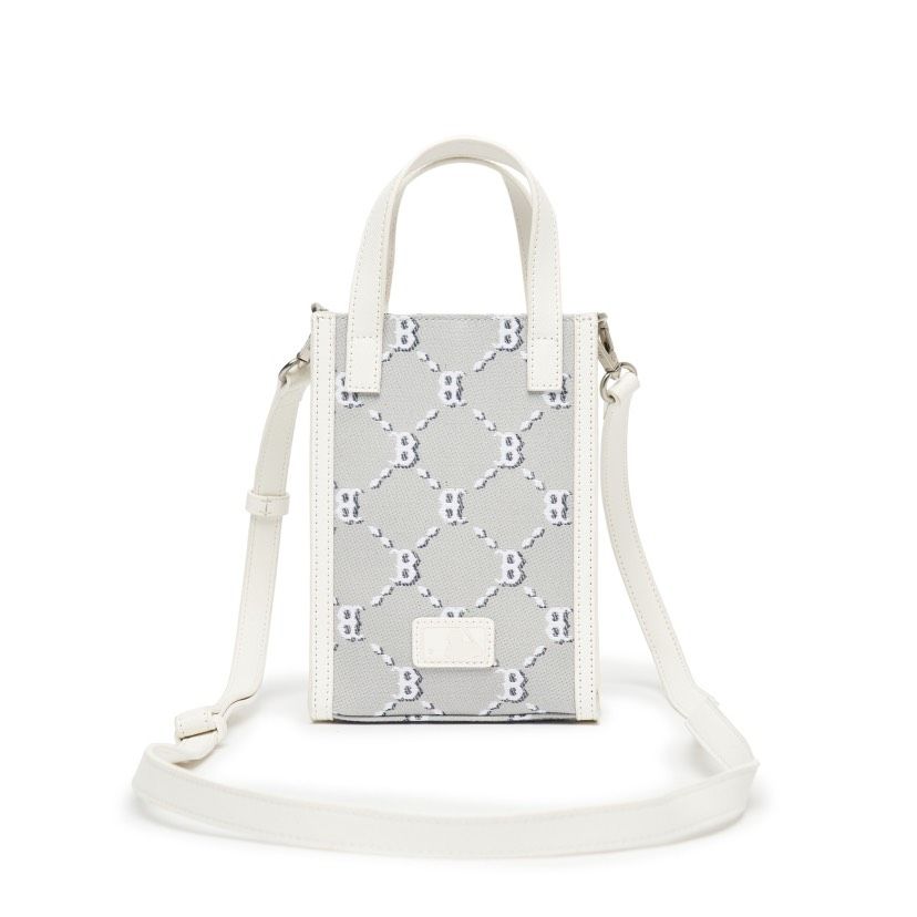 0591 - HÀNG CHÍNH HÃNG - TÚI MLB CELLPHONE DIA MONOGRAM JACQUARD MÀU XÁM SILVER - *GREY/SILVER* - CODE: 3ACRH012N-43GRS